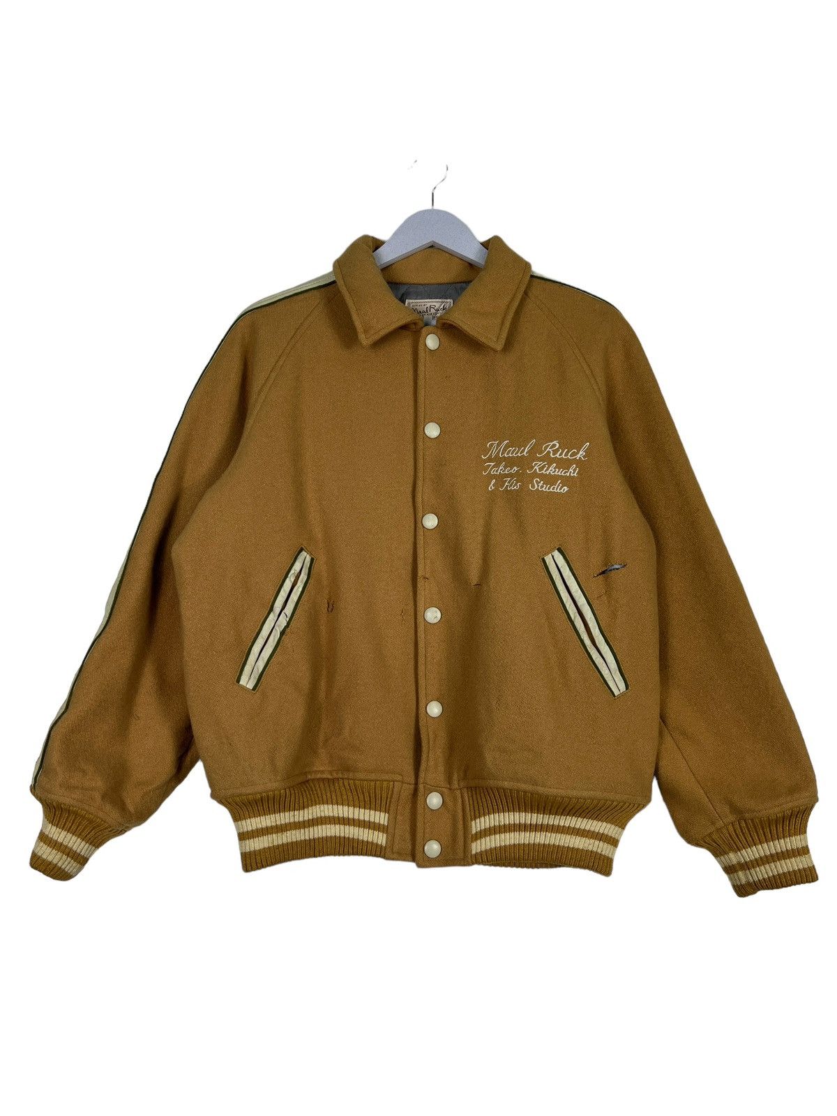 Takeo Kikuchi 🔥 MAUL RUCK TAKEO KIKUCHI WOOL VARSITY BOMBER JACKET Size US L / EU 52-54 / 3 - 2 Thumbnail