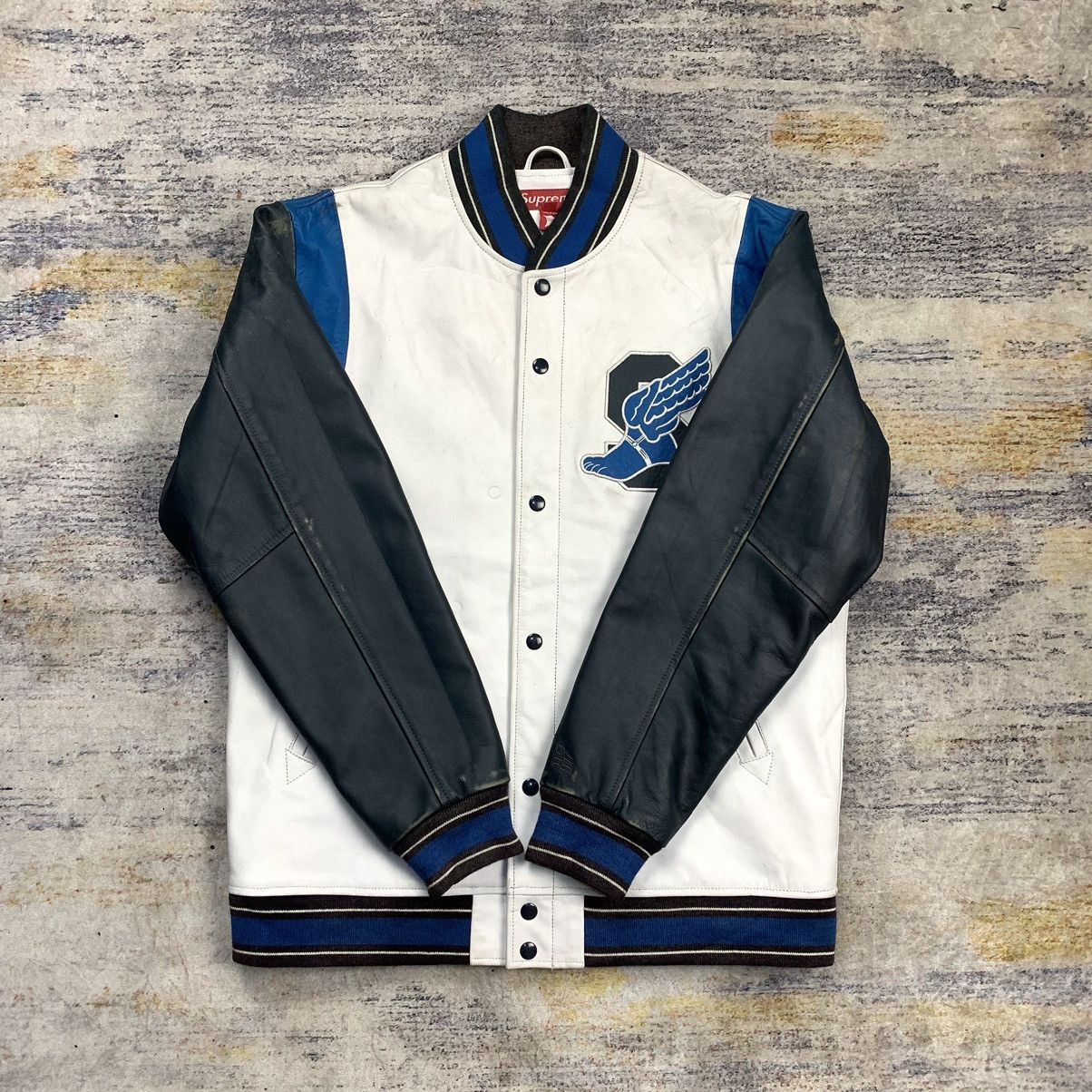 Supreme Rare 2001 Supreme S Wing varsity leather jacket Size US L / EU 52-54 / 3 - 11 Thumbnail