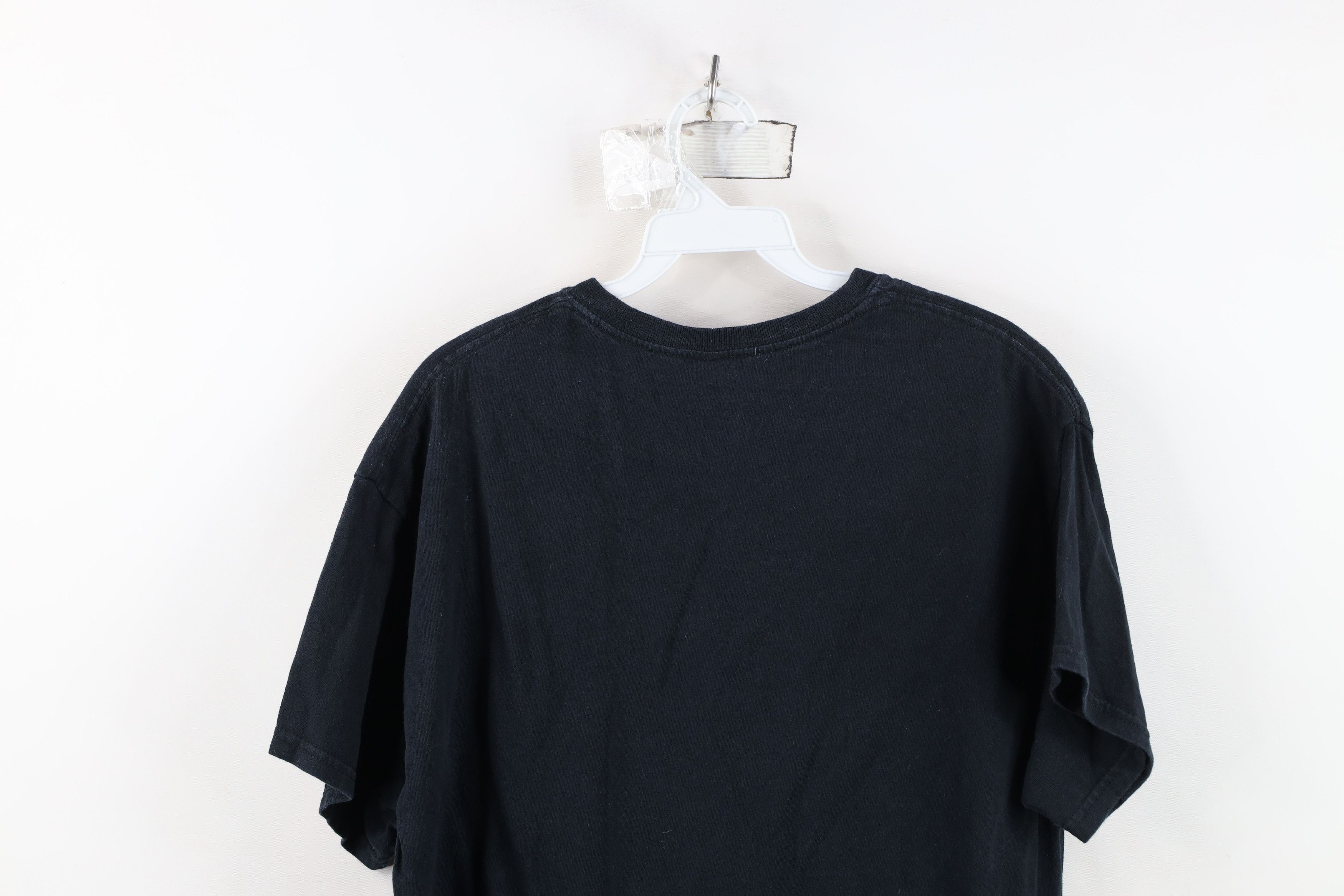 Vintage Vintage 90s Streetwear Distressed Blank Cotton T-Shirt Black Size US L / EU 52-54 / 3 - 12 Thumbnail