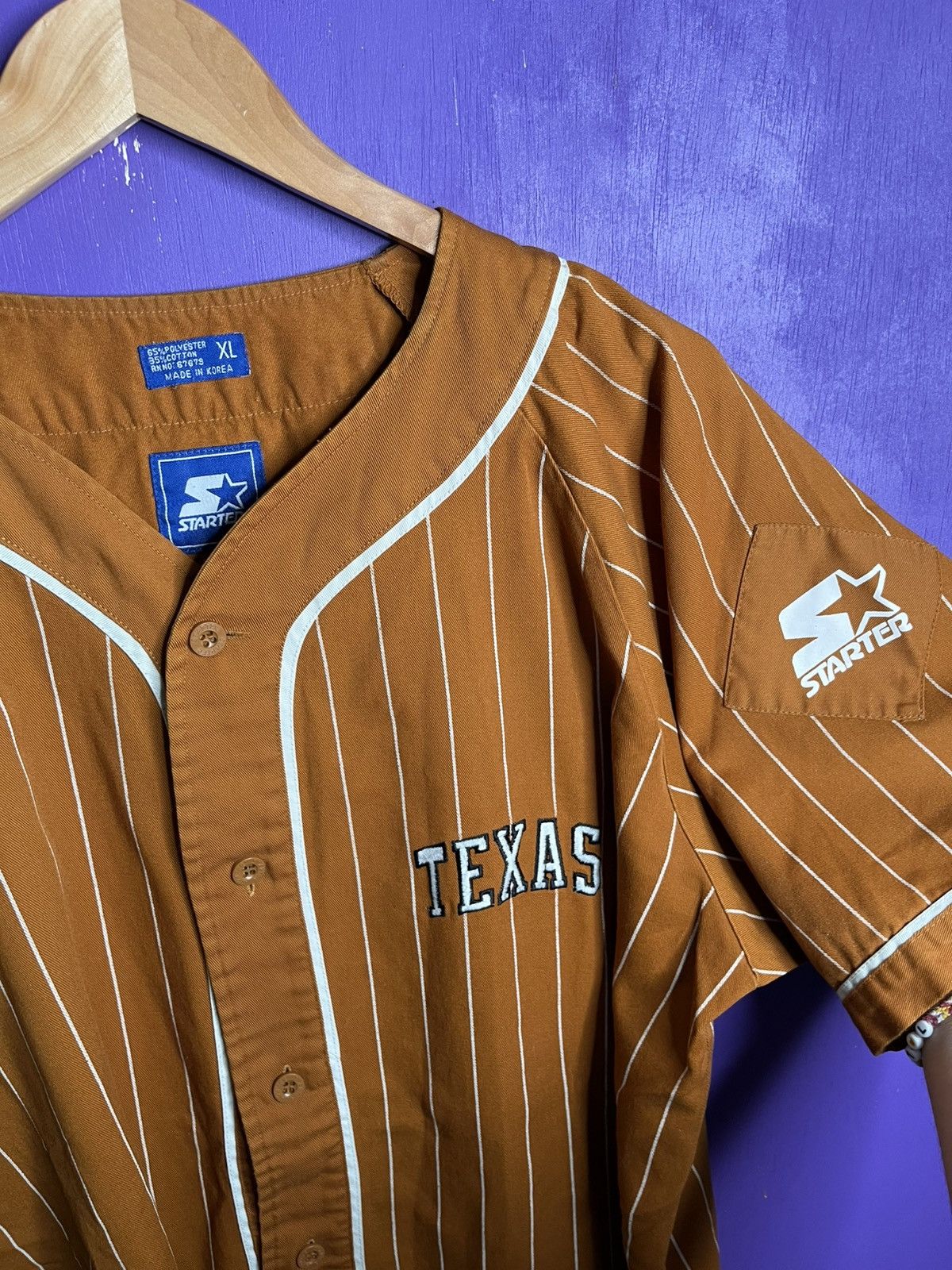 Starter × Vintage Vintage 90s Starter Texas longhorns pinstripe jersey Size US XL / EU 56 / 4 - 3 Thumbnail