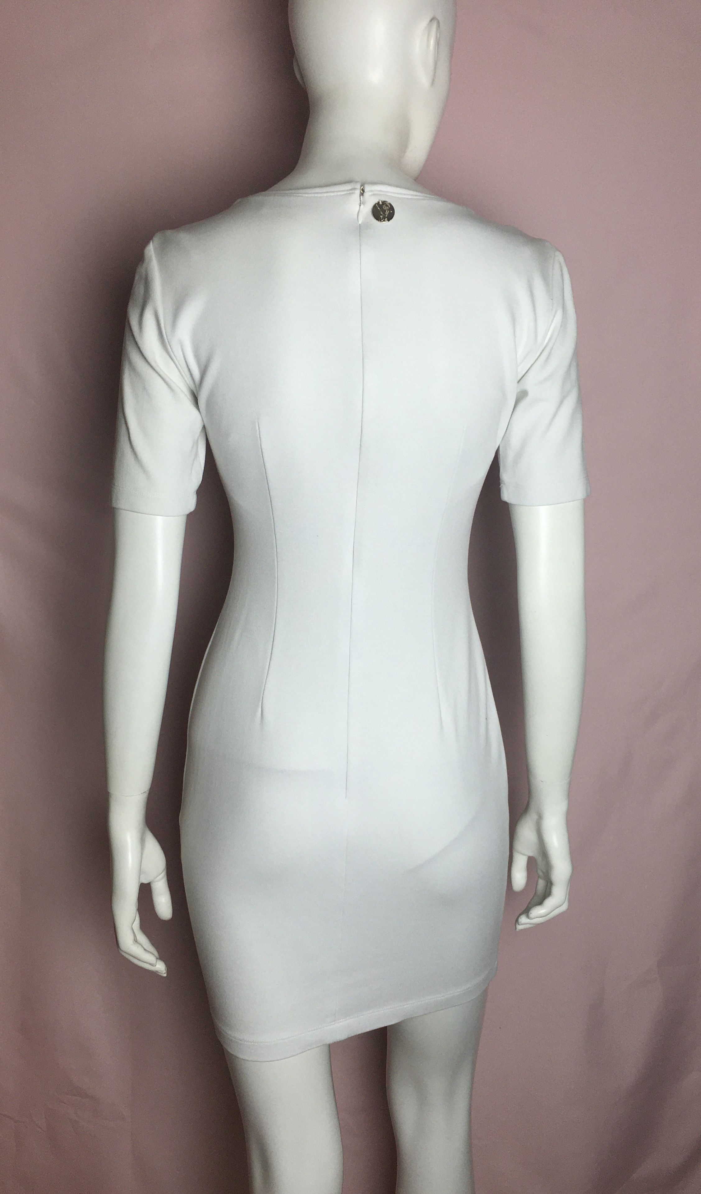 Versace Versace Jeans White Baroque Studded Paisley Dress Size S / US 4 / IT 40 - 5 Thumbnail