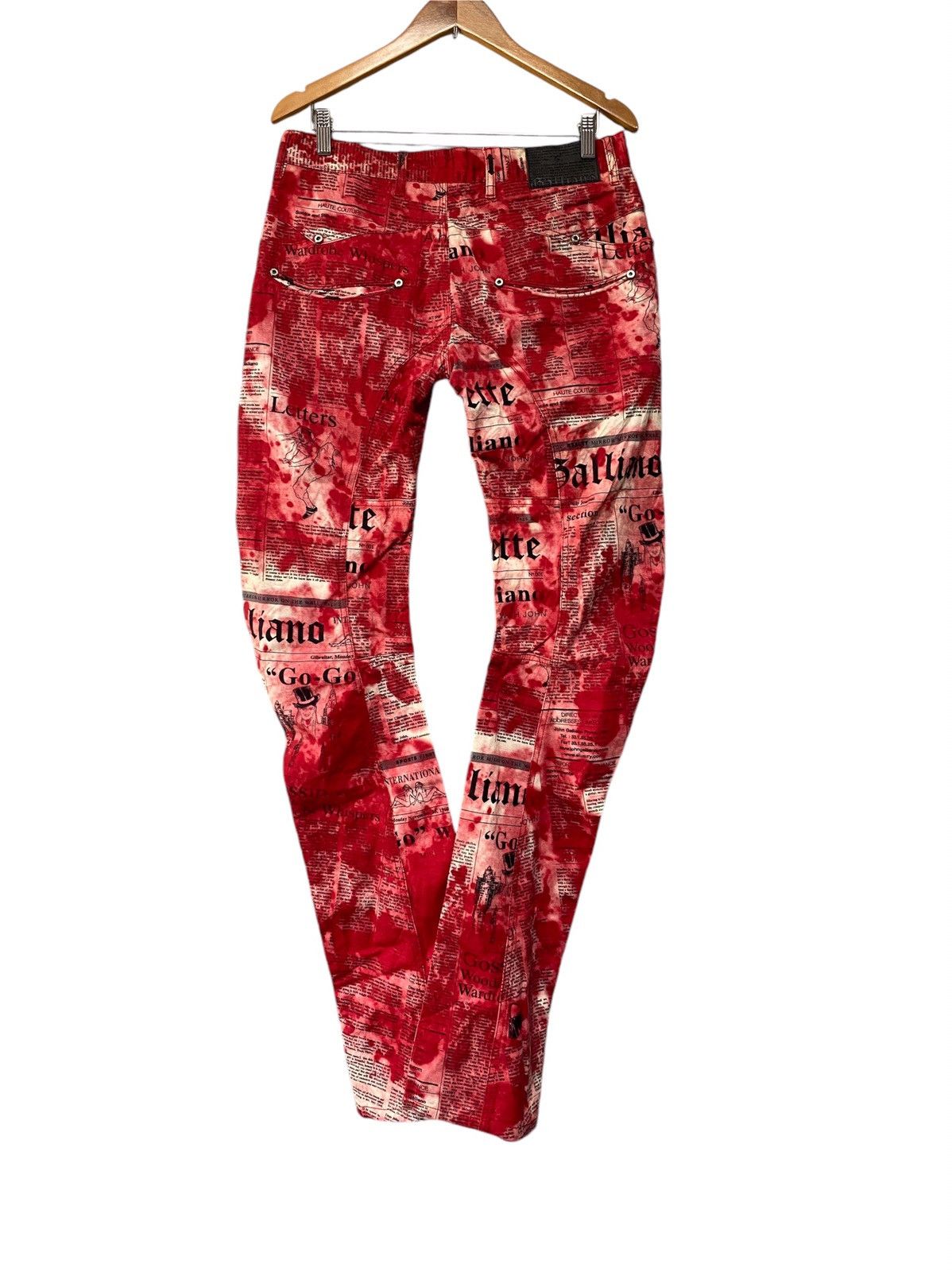John Galliano Archive John Galliano news papper curves pants Size US 34 / EU 50 - 4 Thumbnail