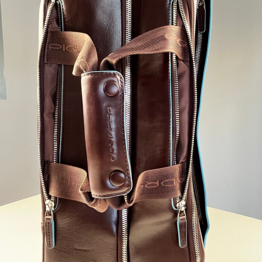 Piquadro Piquadro Leather Rolling Carry-On Cabin Suitcase Brown Size ONE SIZE - 7 Thumbnail
