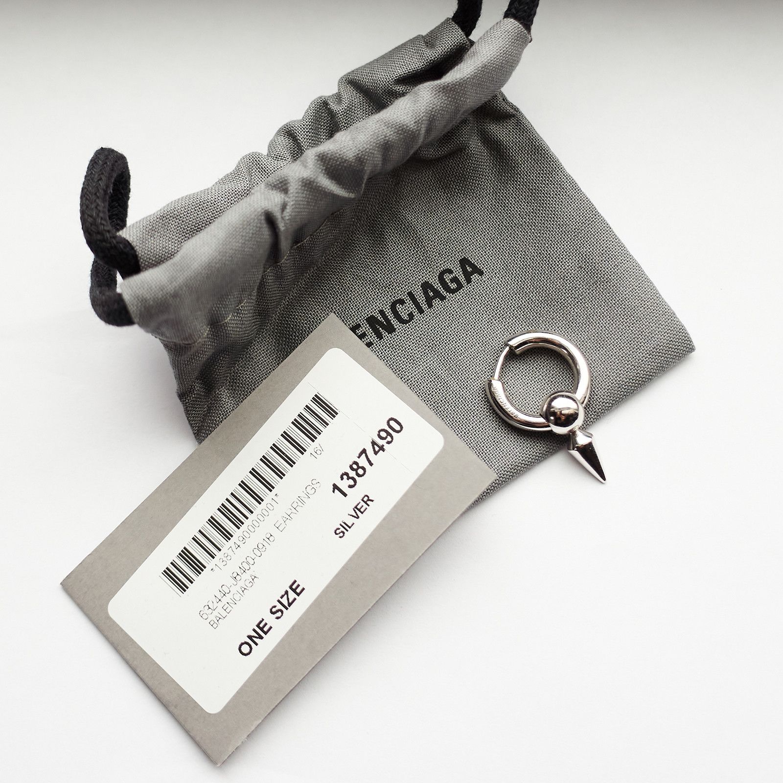 Balenciaga Force XS spiked sterling-silver hoop earring