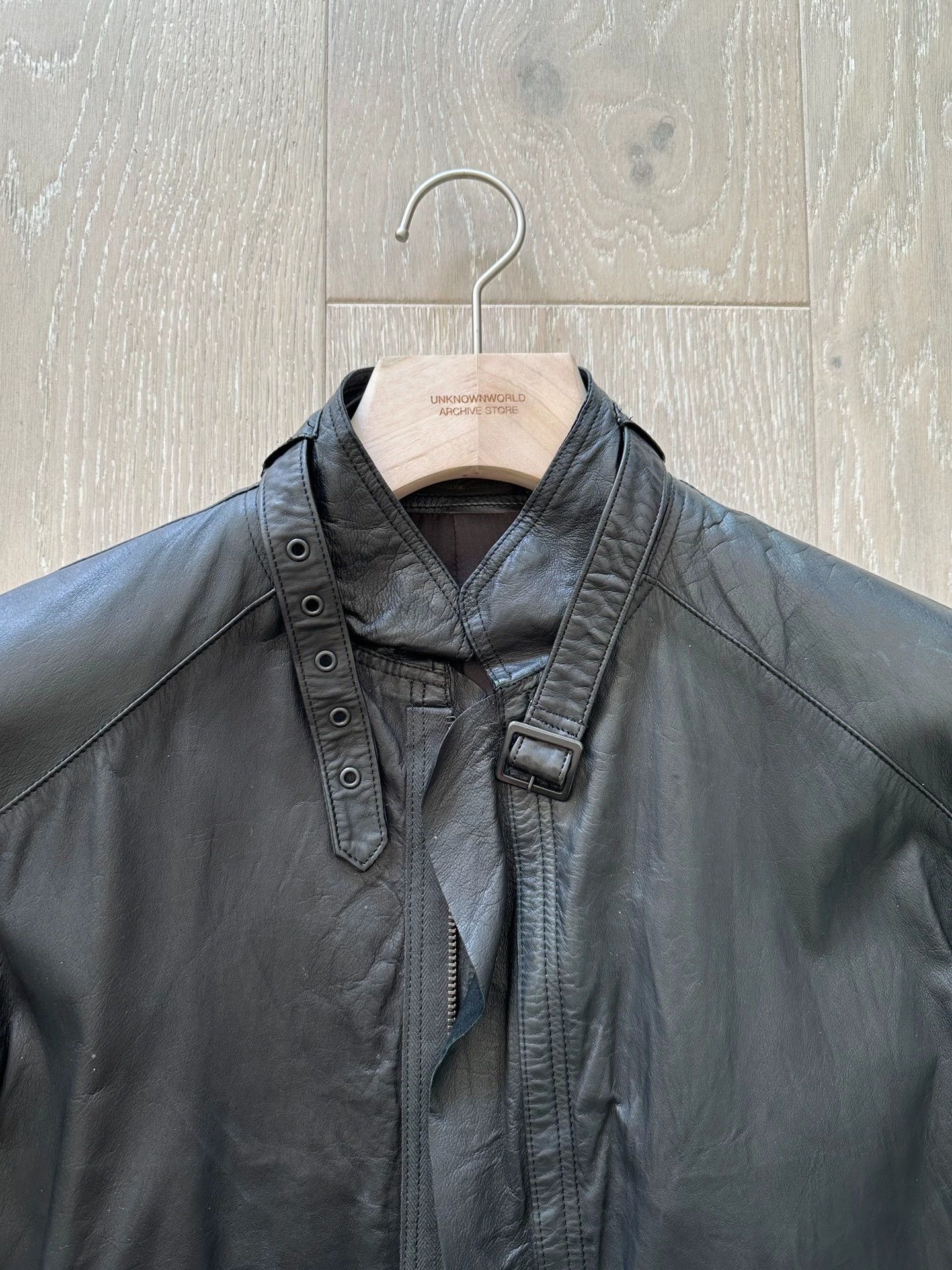 Yohji Yamamoto Yohji Yamamoto Kangaroo Leather Stand Collar Jacket Size 3 Size US L / EU 52-54 / 3 - 3 Thumbnail
