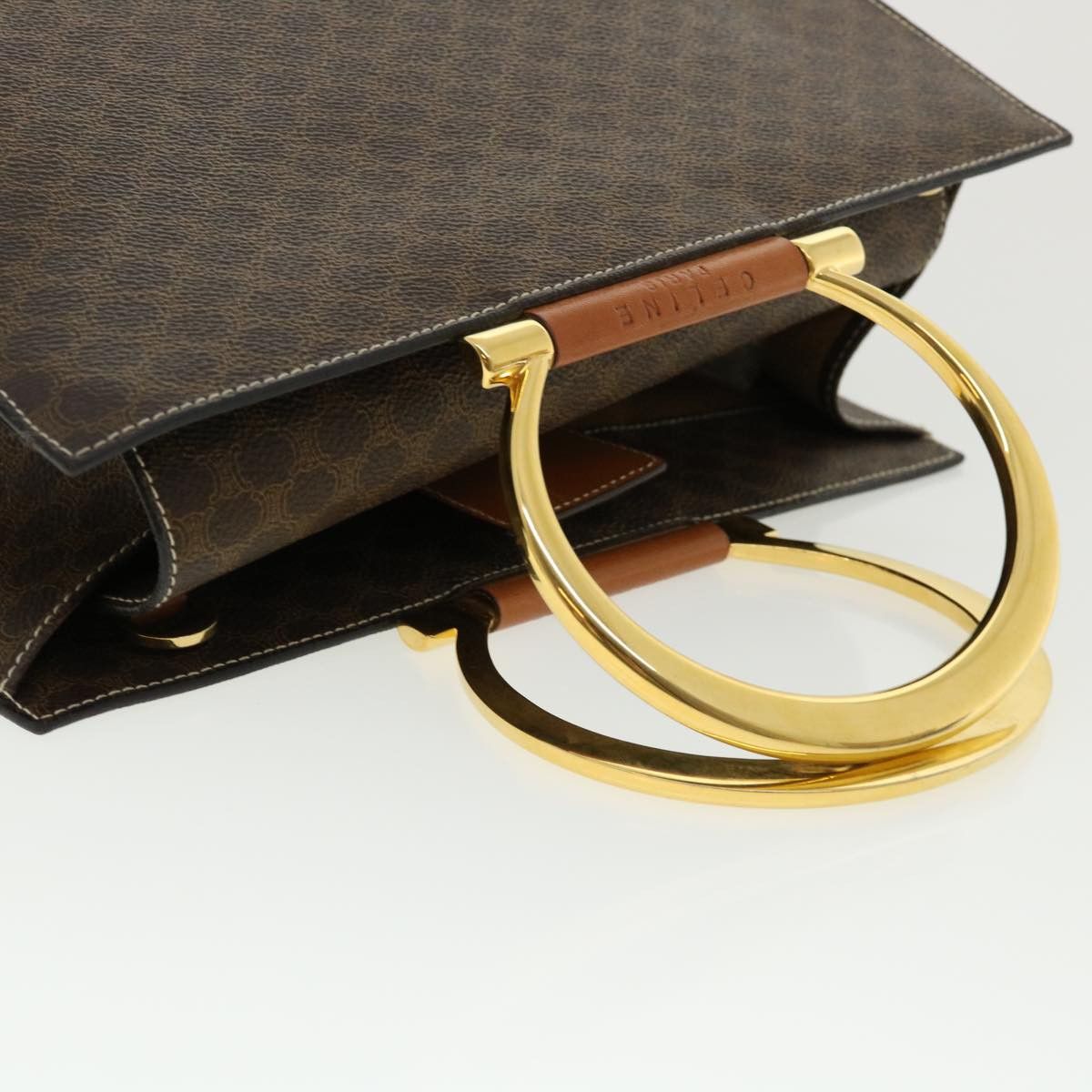 Celine CELINE Macadam Canvas Hand Bag Pvc Leather Brown Size ONE SIZE - 6 Thumbnail