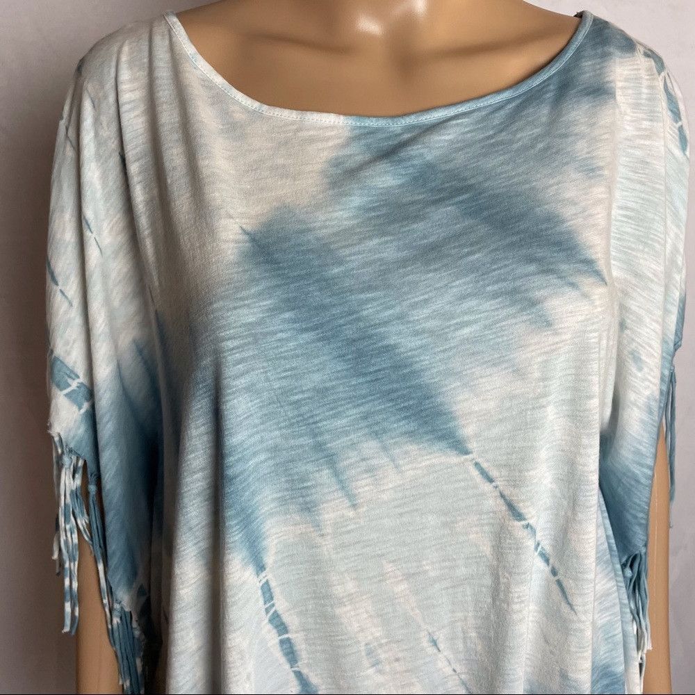 Free People NWT New $88 Free People Movement Fringe Top Poncho Tie Dye Size S / US 4 / IT 40 - 2 Thumbnail