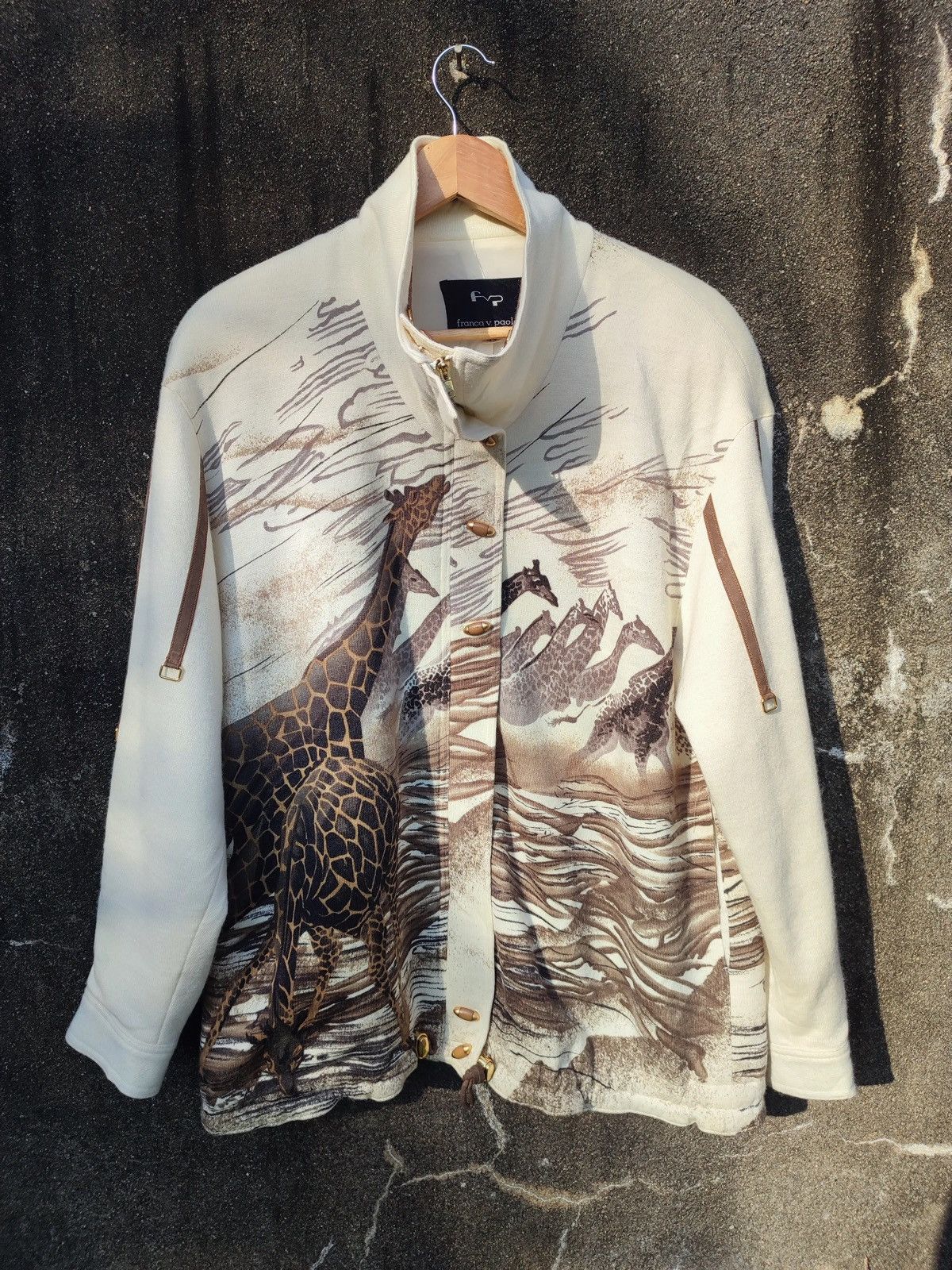 Paoloni × Vintage Vintage Franca V. Paoloni Safari Giraffe Print Jacket Size US M / EU 48-50 / 2 - 1 Thumbnail