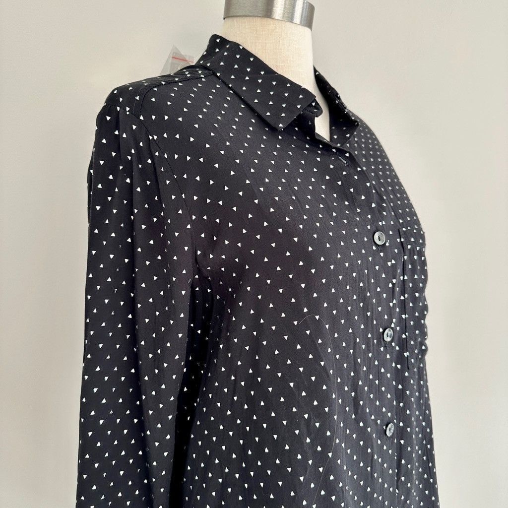 Other Womens Black & White Patterned Collared Button-up Blouse New Size XS / US 0-2 / IT 36-38 - 3 Thumbnail