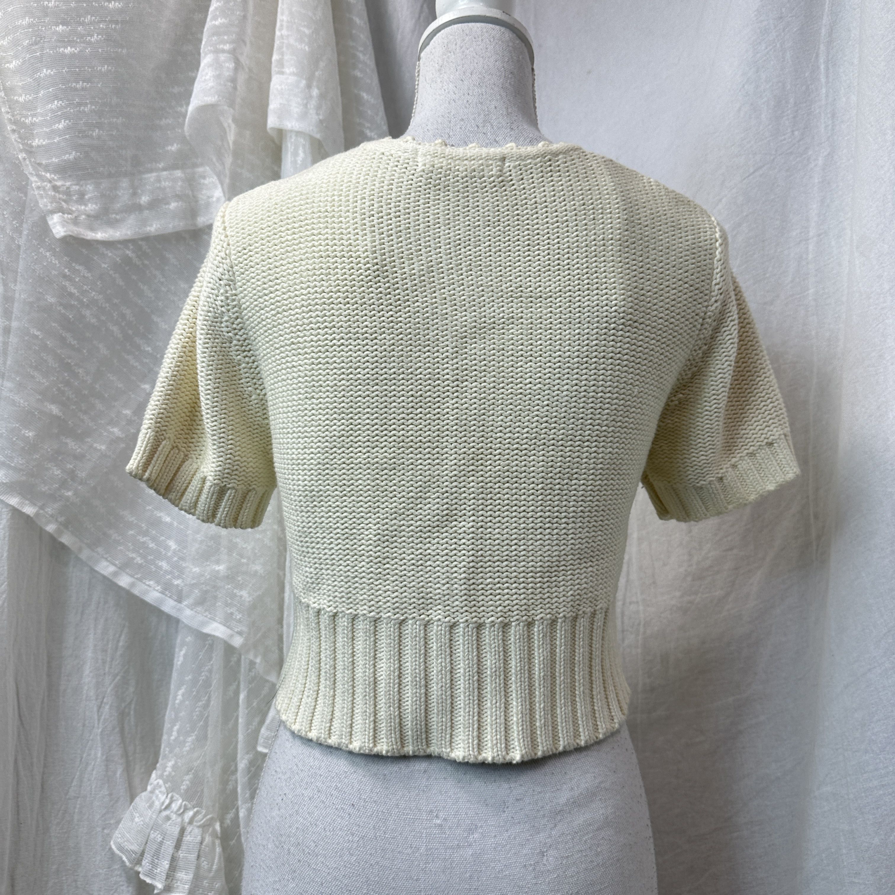Vintage Vintage Cottage Buttoned Short Sleeve Cardigan 00s Size S / US 4 / IT 40 - 5 Thumbnail