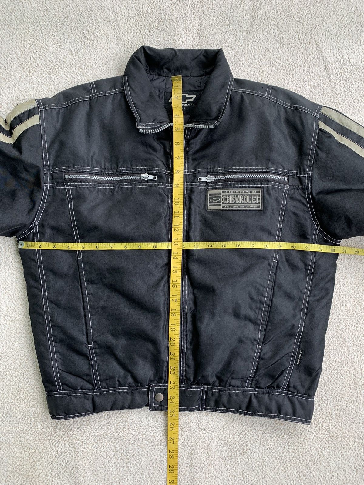 Japanese Brand × Vintage Vintage Chevrolet zipper Down Jacket Reflective striped Size US L / EU 52-54 / 3 - 18 Thumbnail