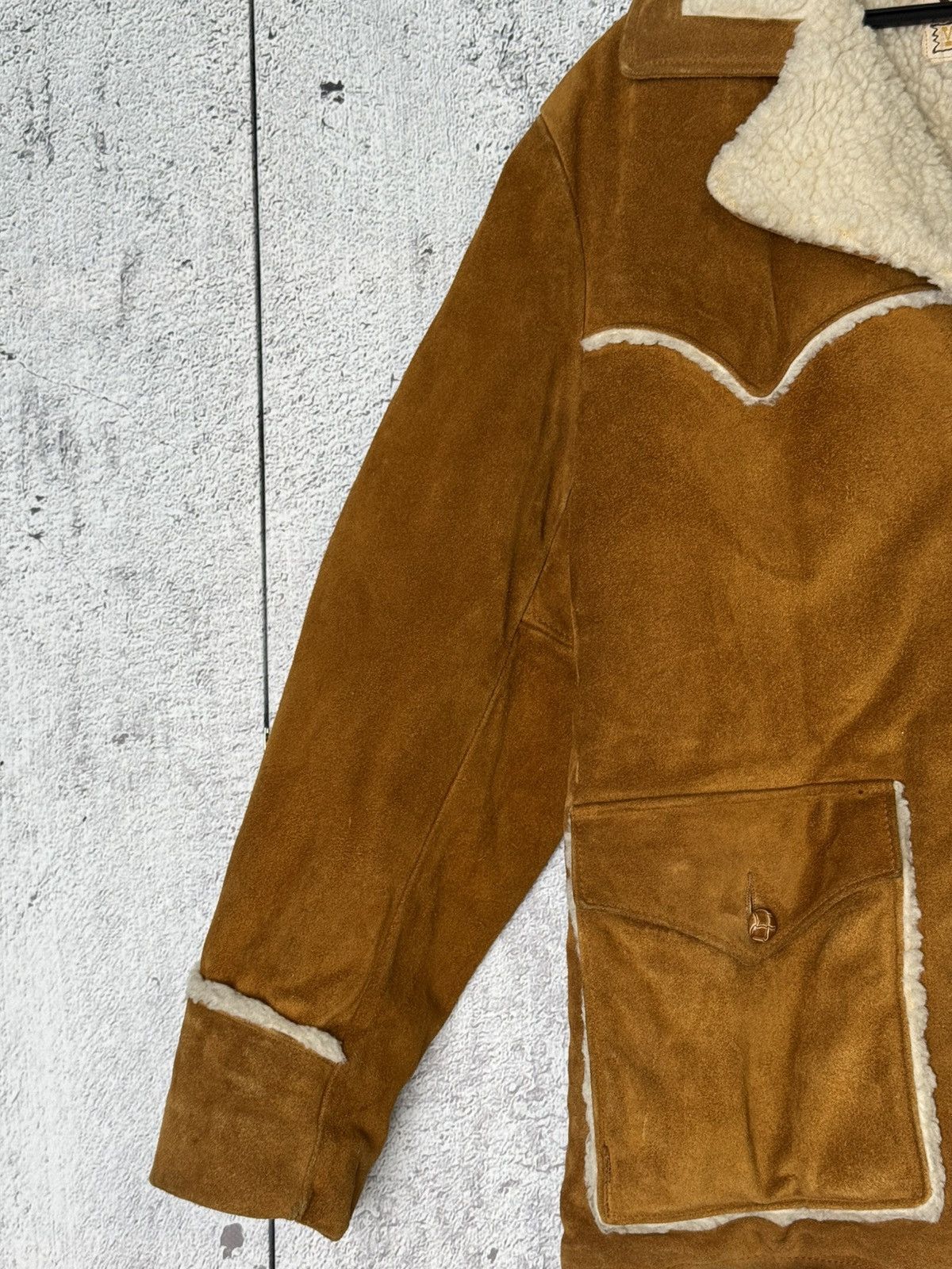 Schott Vintage Schott NYC Western Shearling Suede Leather Jacket Size US L / EU 52-54 / 3 - 3 Thumbnail