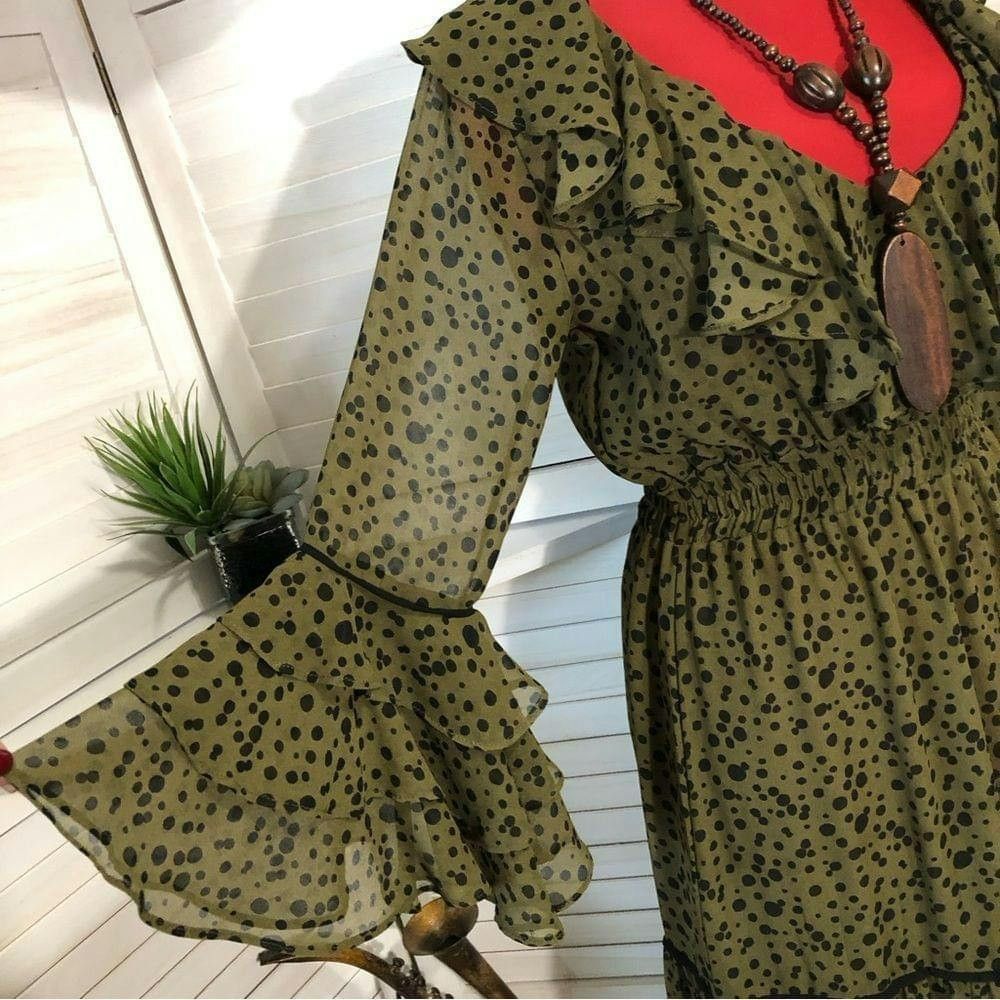 MISA Los Angeles NWT Misa Los Angeles boho Mavistela green ruffled dress XS Size XS / US 0-2 / IT 36-38 - 4 Thumbnail