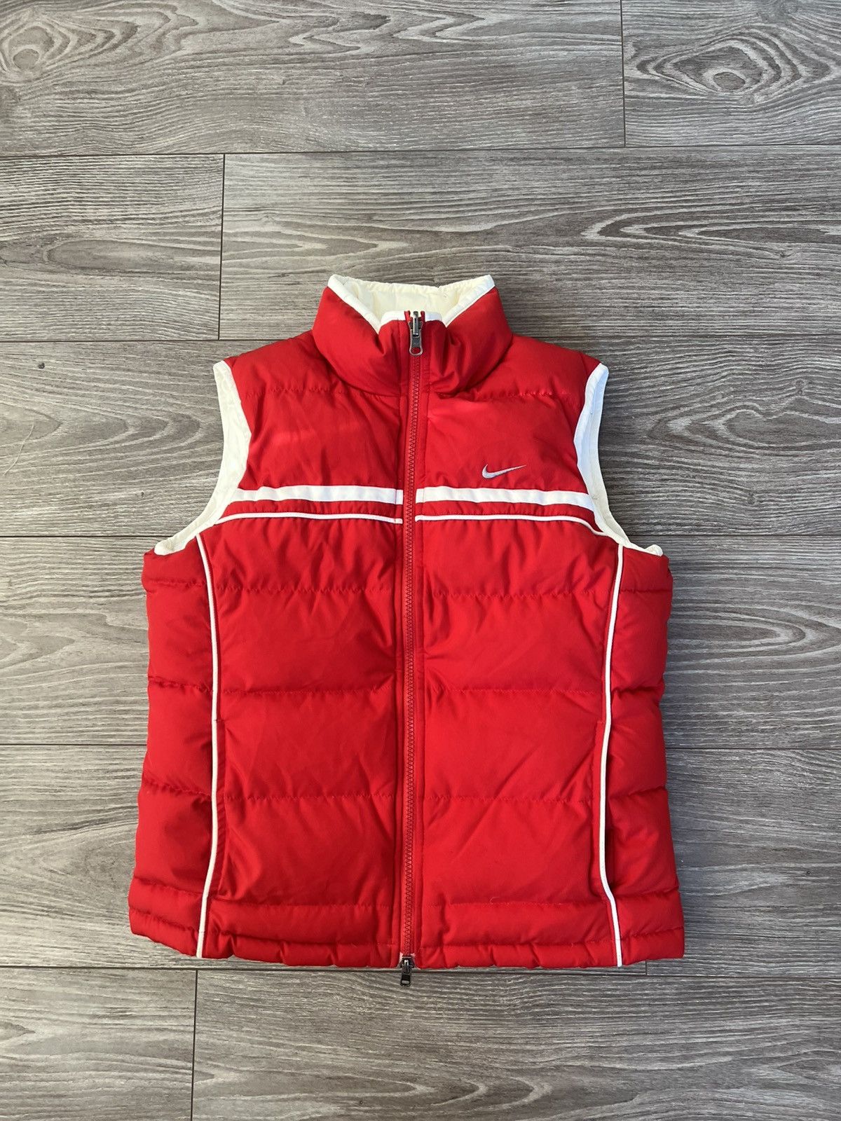 Nike × Vintage ‼️Vintage Knit Swoosh Logo Puffer Reversible Vest‼️ Size S / US 4 / IT 40 - 11 Thumbnail