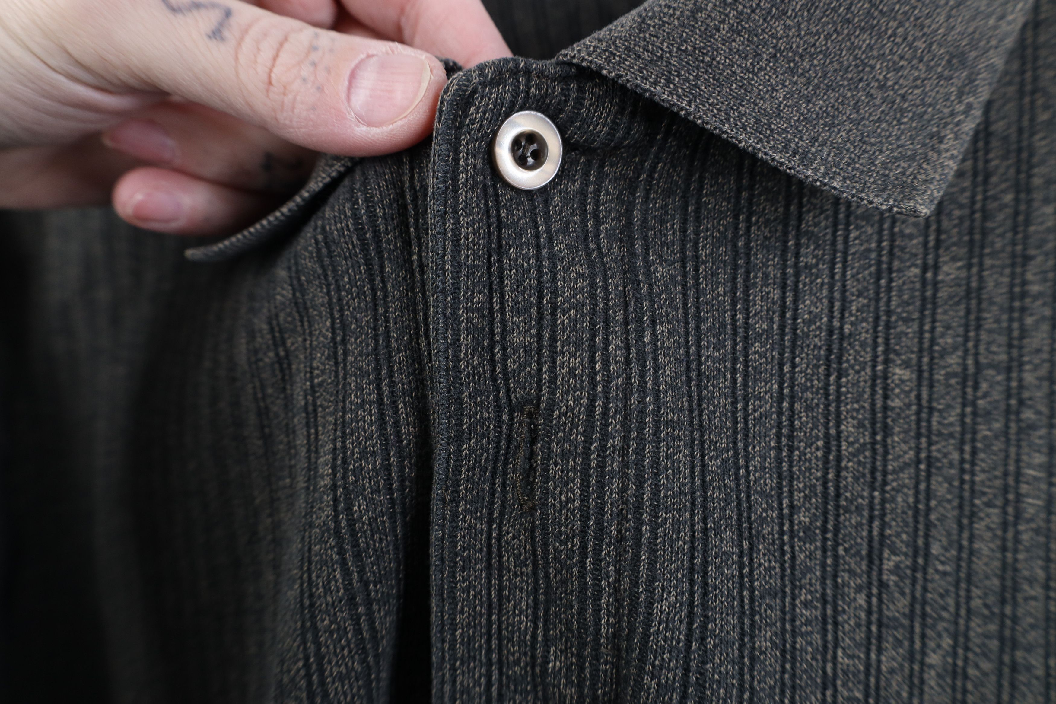 Vintage Vintage 90s Streetwear Ribbed Knit Long Sleeve Rugby Polo Size US XL / EU 56 / 4 - 4 Thumbnail