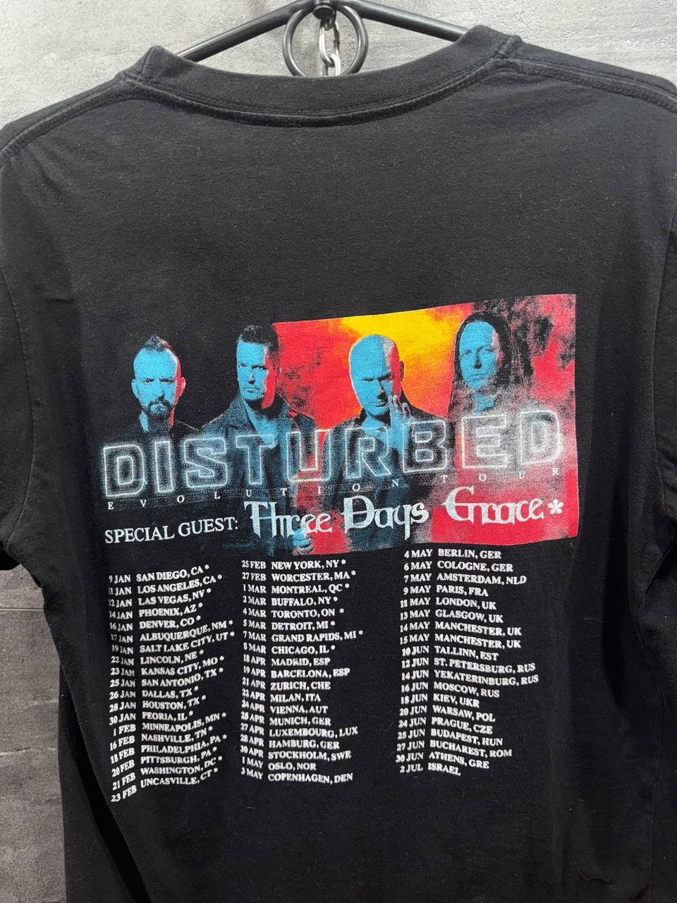 Band Tees Disturbed Black Evolution Concert Tour Band Rock Metal Size US M / EU 48-50 / 2 - 6 Thumbnail