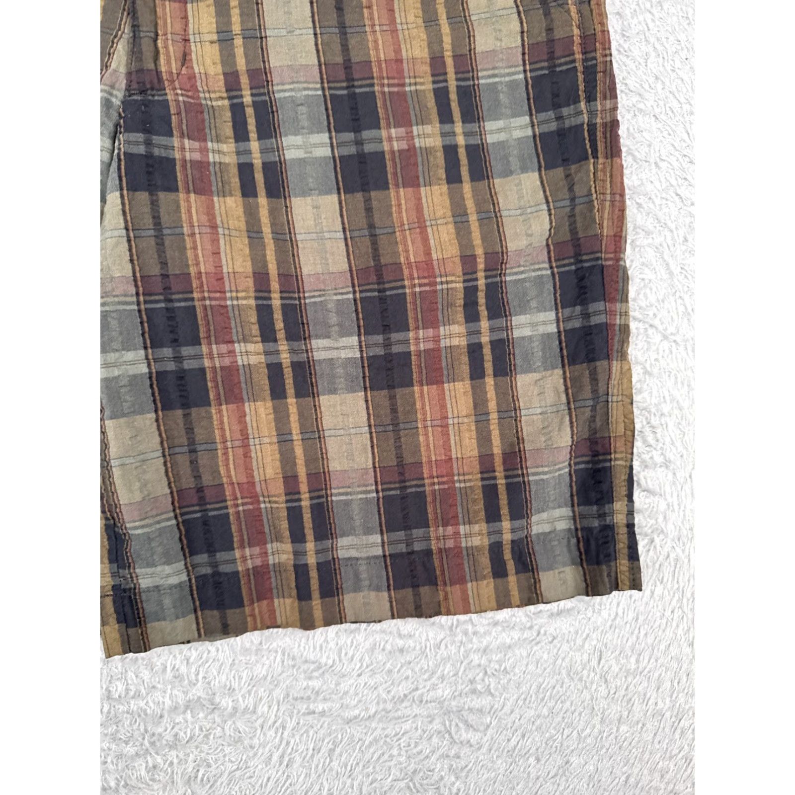 Patagonia Patagonia Shorts Men 32 Brown Plaid Chino Casual Polyester Flat Front 10" Outdoor Mens Size US 32 / EU 48 - 2 Thumbnail