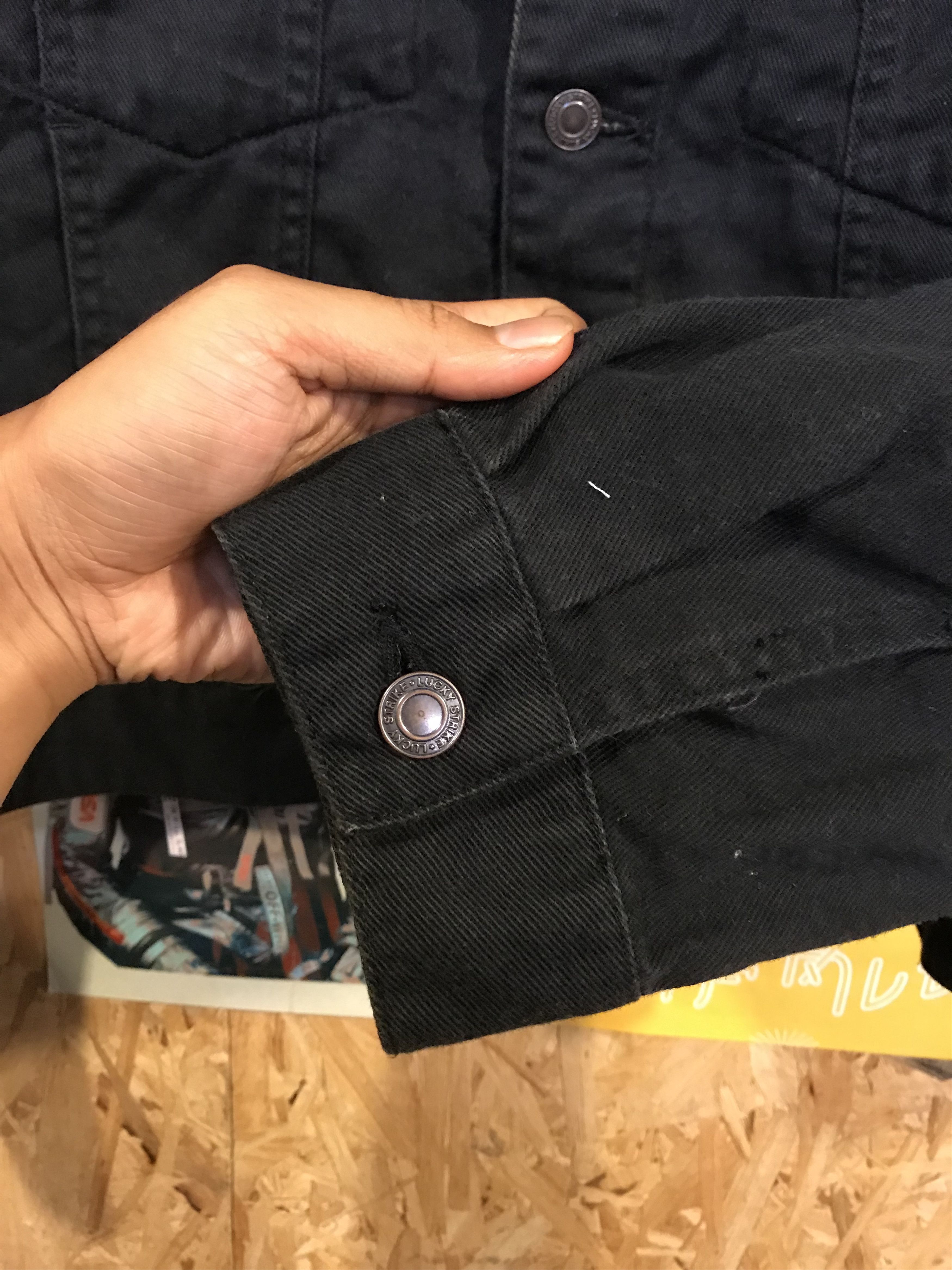Japanese Brand Lucky Strike Racing Style Black Denim Jacket Japanese Brand Size US L / EU 52-54 / 3 - 2 Thumbnail
