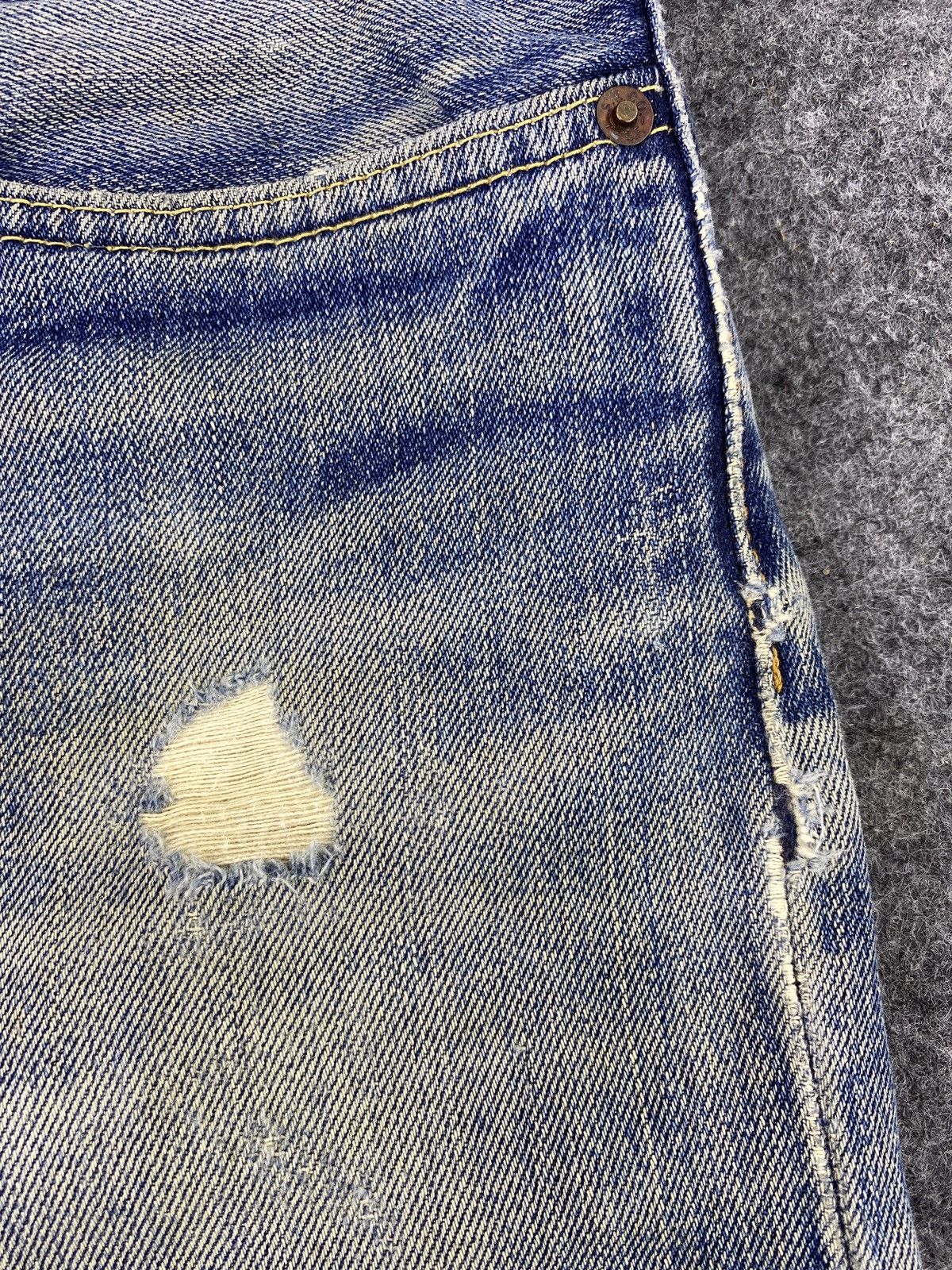 Jean × Levi's × Vintage Vintage Levis 502 Distressed Blue Wash Jeans-J967 Size US 34 / EU 50 - 13 Thumbnail
