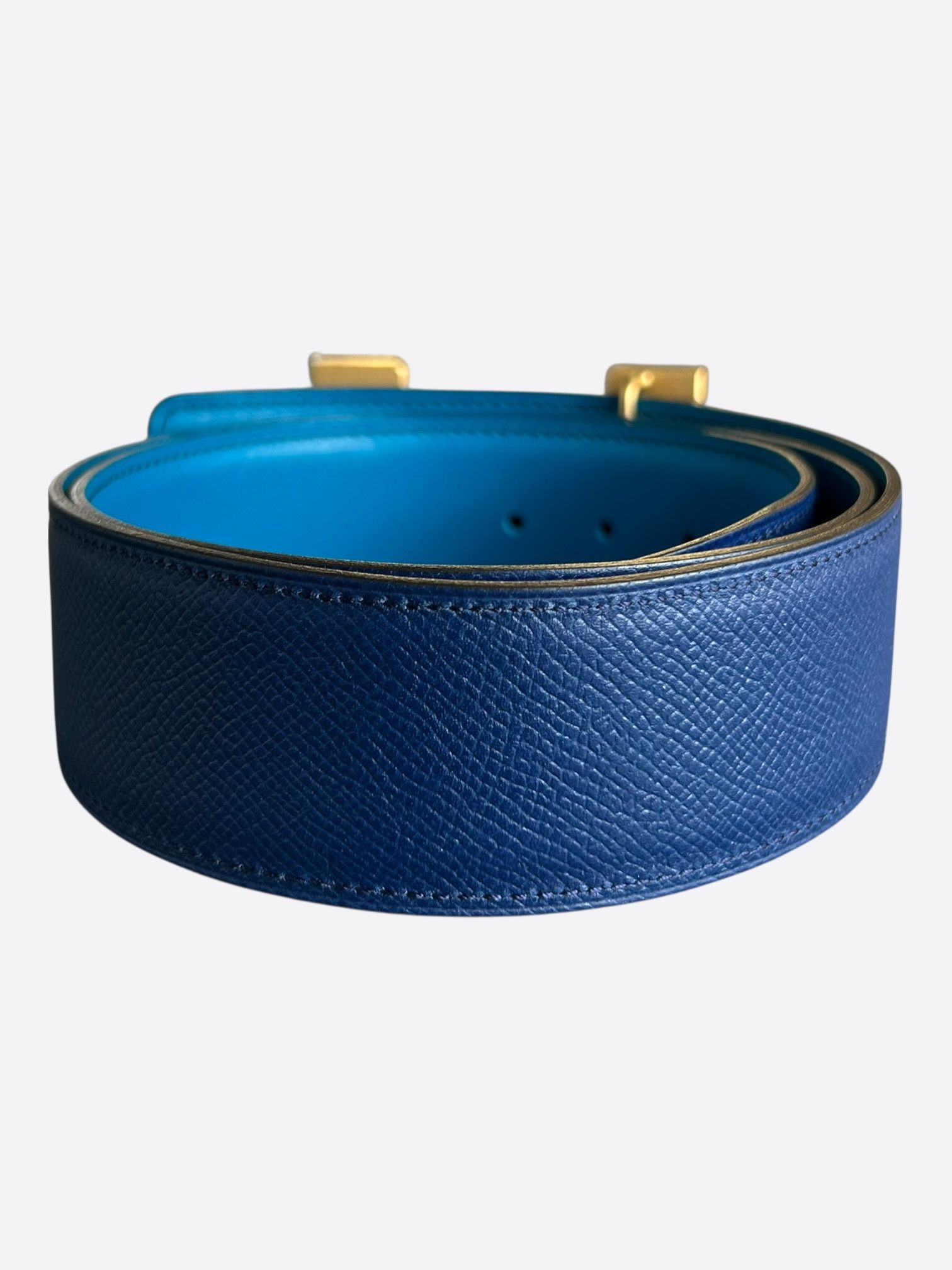 Hermes Hermes Navy & Blue Gold Constance Reversible Belt Size 30 - 2 Thumbnail