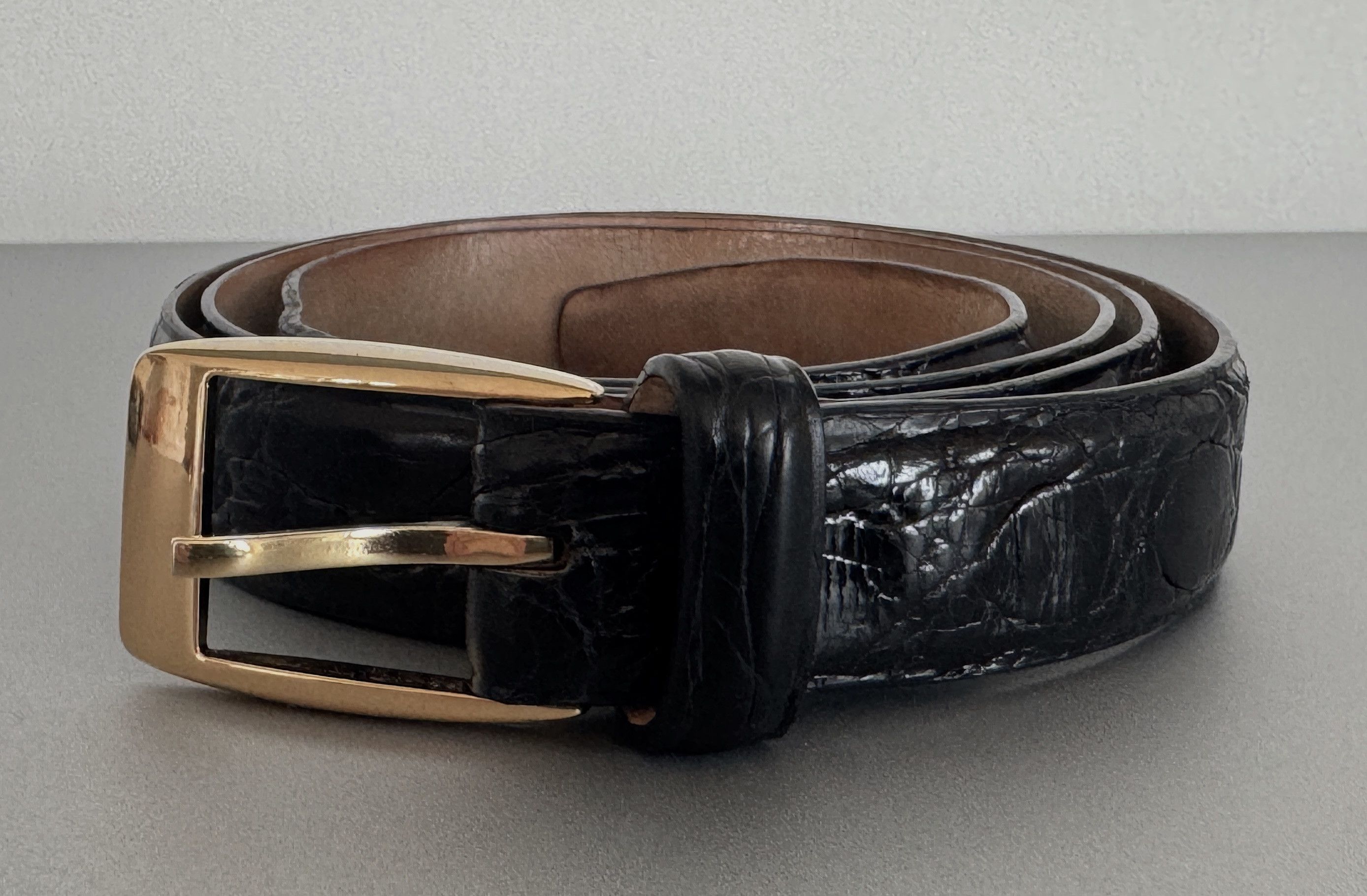 Thin Belt in Genuine Crocodile Leather