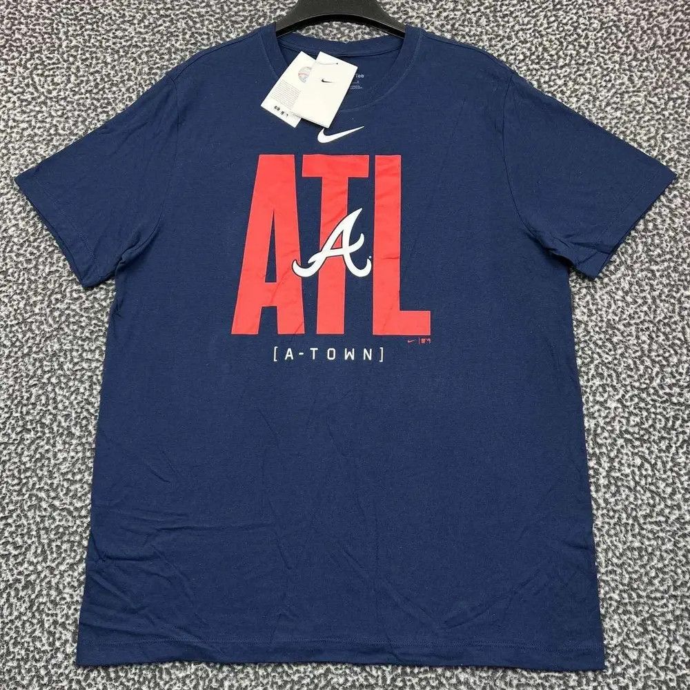 Nike Nike Shirt Men Atlanta Braves MLB Crew Neck Cotton New L Size US L / EU 52-54 / 3 - 1 Thumbnail