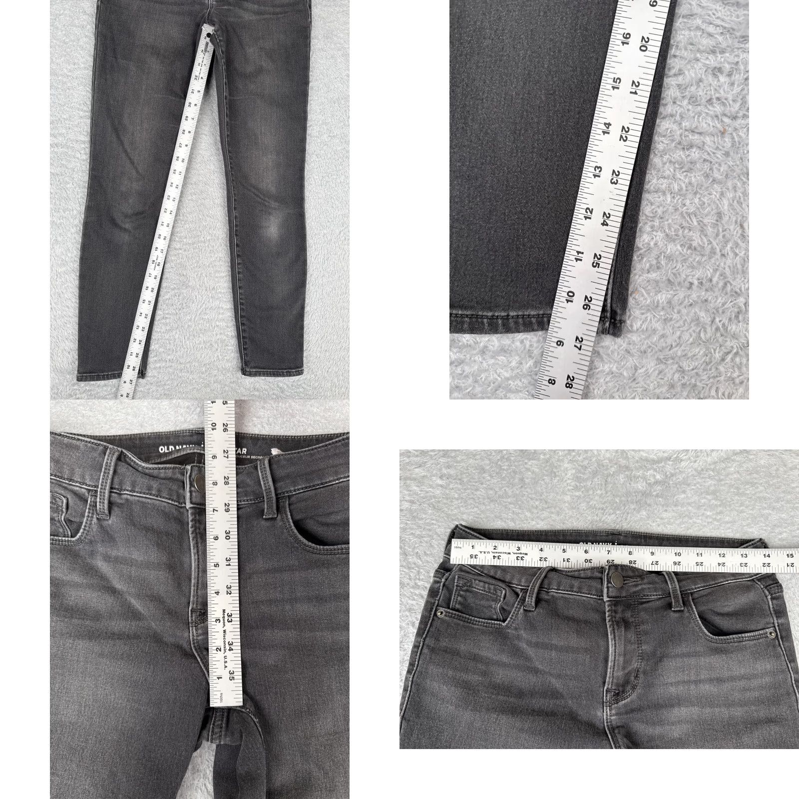 Old Navy Old Navy Jeans Women 4 Black Denim Skinny Mid Rise 28 Inseam 27 Distressed Pockets Logo 90s Retro Designer Size 27" / US 4 / IT 40 - 8 Thumbnail