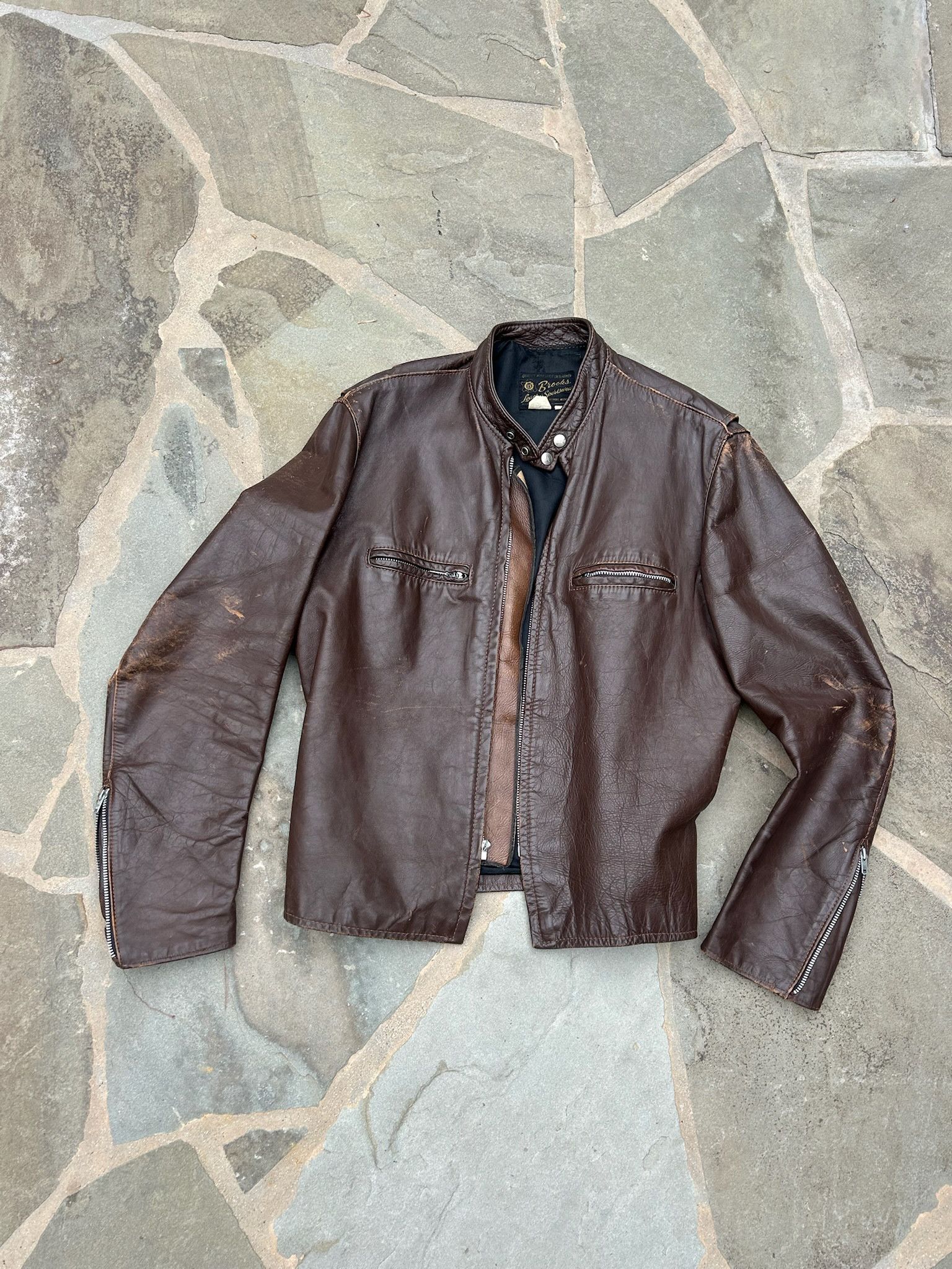 Brooks Vintage Brooks Leather Jacket Size US L / EU 52-54 / 3 - 1 Thumbnail
