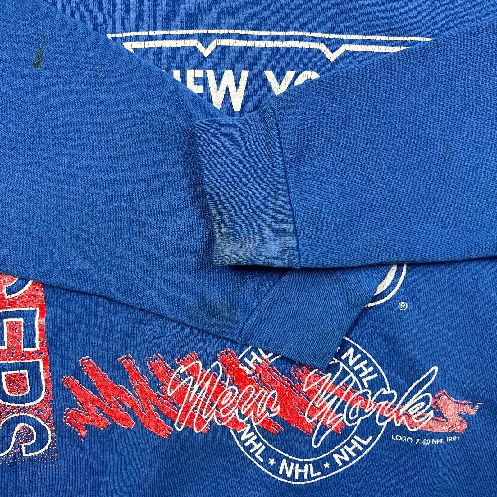 Logo 7 × NHL × Vintage VTG 1991 Logo 7 New York Ranger Sweatshirt Medium NHL Hockey Size US M / EU 48-50 / 2 - 6 Thumbnail