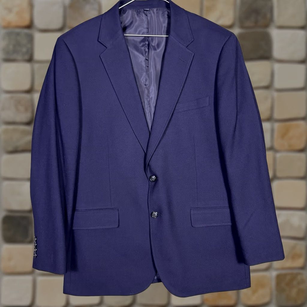 J.Crew J.Crew Blazer Mens 44R Wool University Slim Notch Lapel Two-Button Single-Breasted Business Casual Blue Regular 44R AZ830 Size 44R - 1 Thumbnail