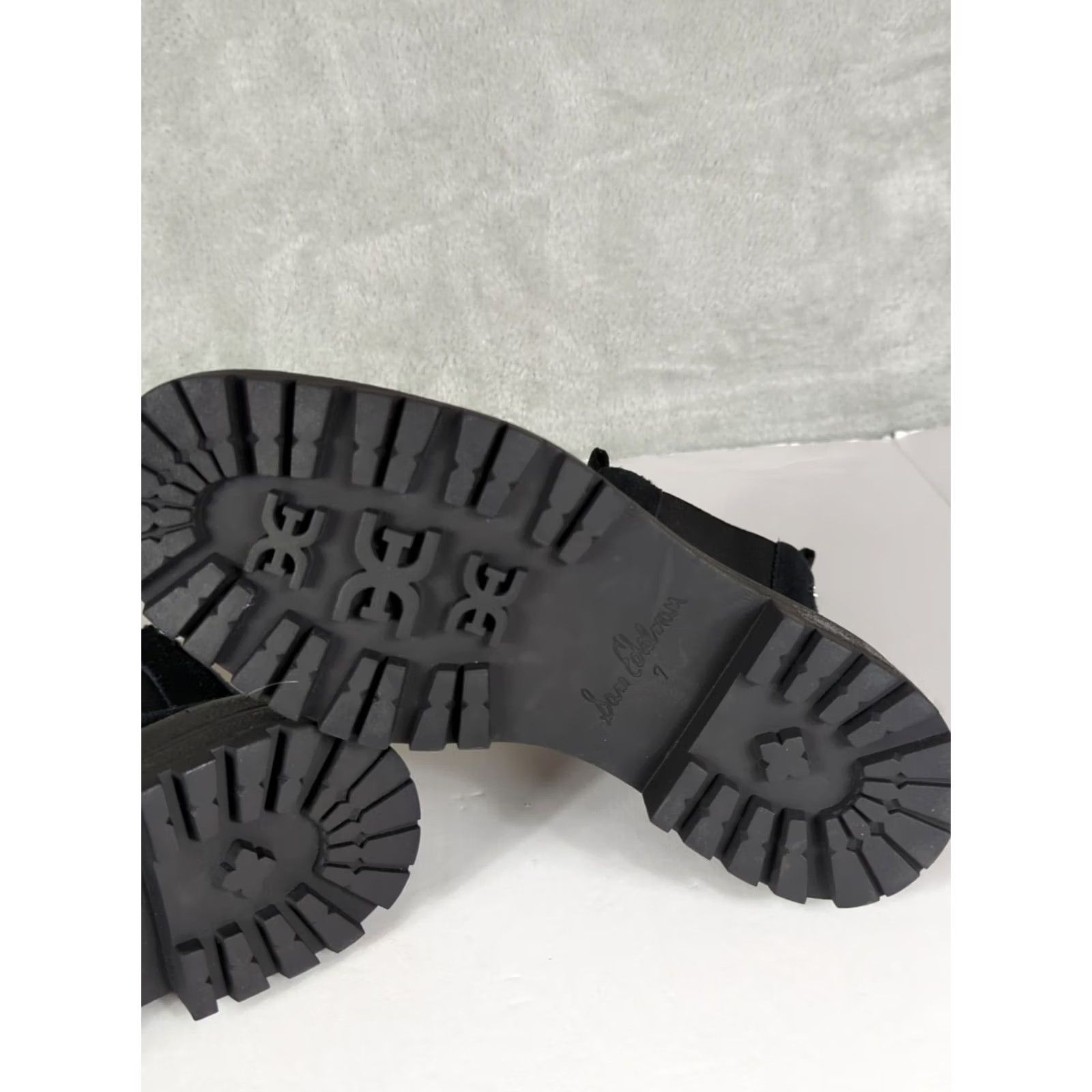 Sam Edelman Sam Edelman Boots Chelsea Jazmine Suede Black Size 7 Womens Size 7 M Chunky Lug Sole Ankle Pull On Block Heel Size US 7 / IT 37 - 7 Thumbnail