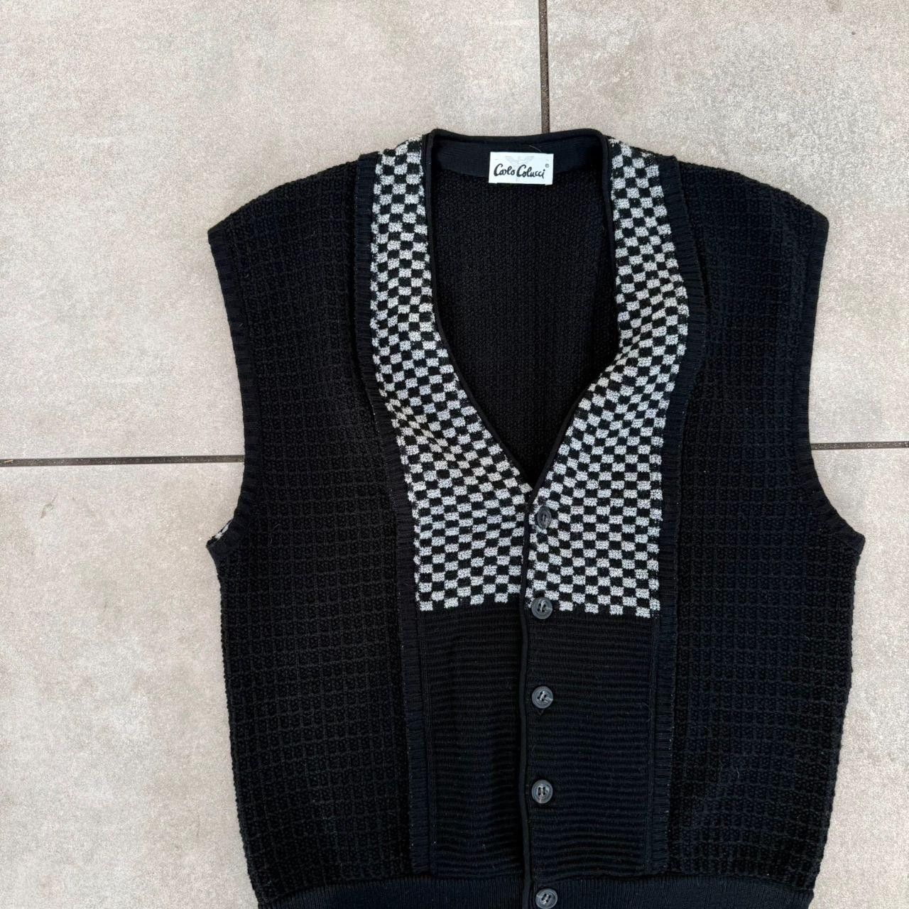 Carlo Colucci Carlo Colucci Vest Knitted Black White Size US M / EU 48-50 / 2 - 3 Thumbnail