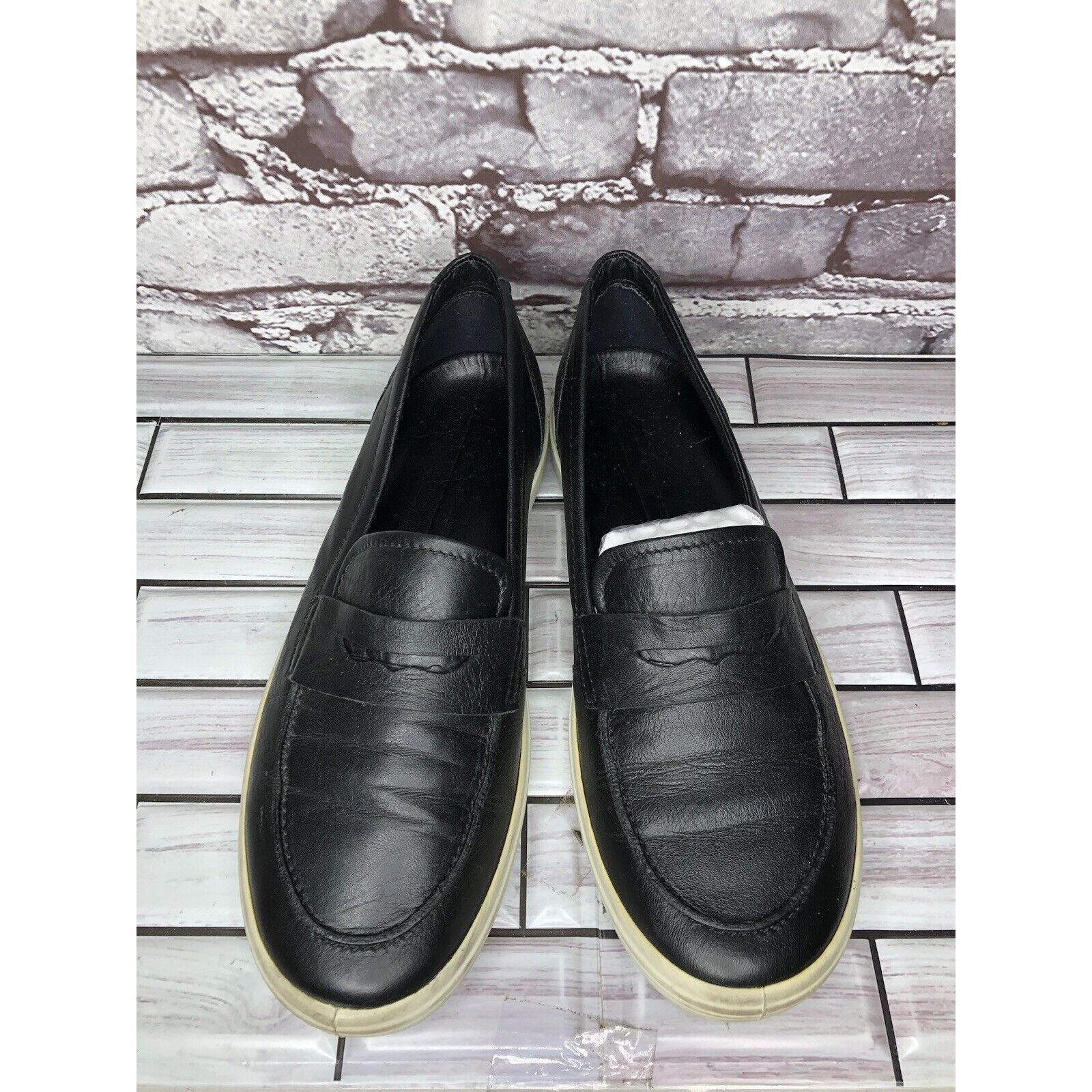 Ecco Ecco Black Leather Penny Loafers Casual Slip On Shoes Women’ Size US 7.5 / IT 37.5 - 11 Thumbnail