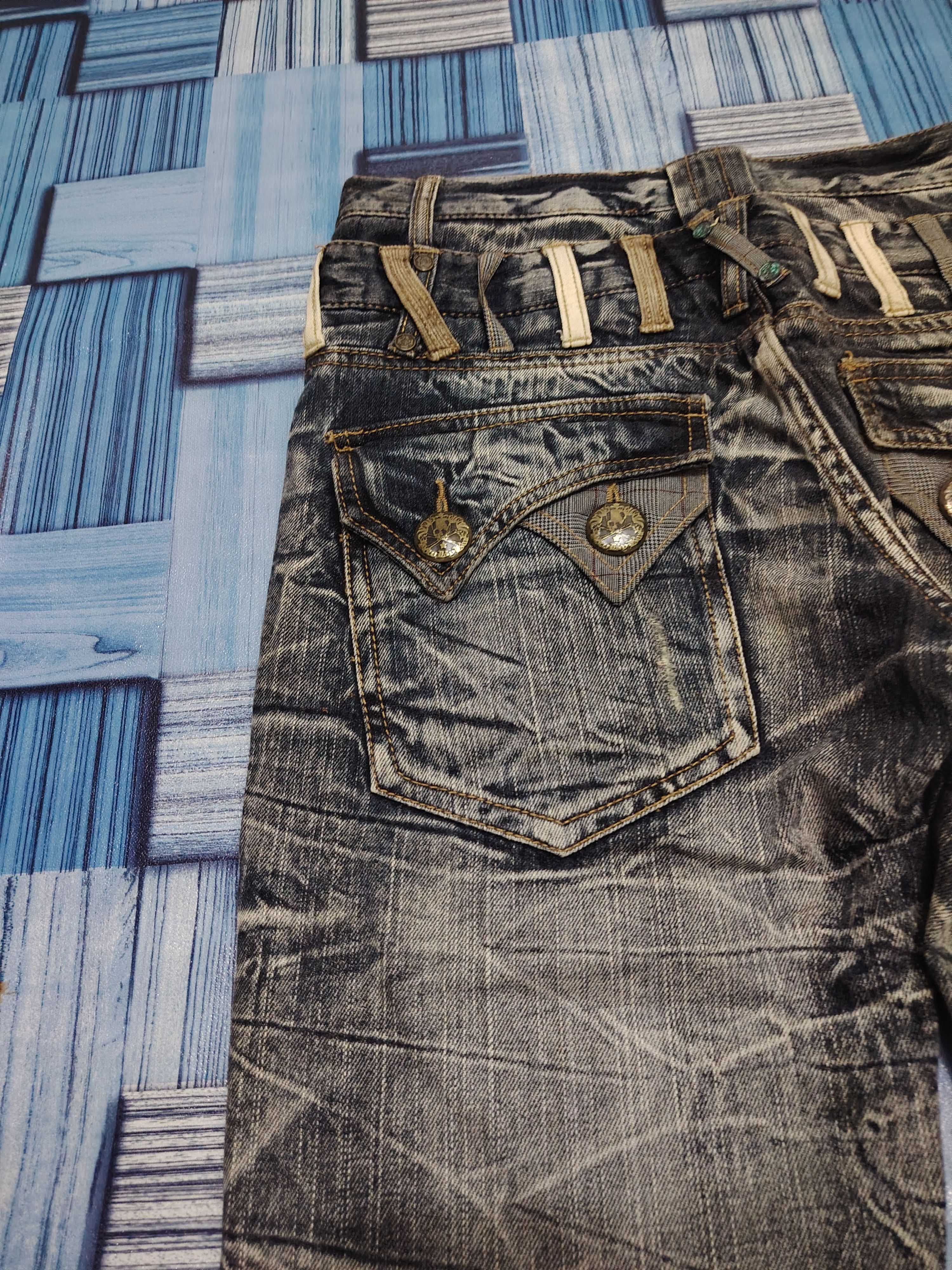 Who Decides War Japanese Blow By Blue Double Waist Flared Jeans Size US 31 - 20 Thumbnail