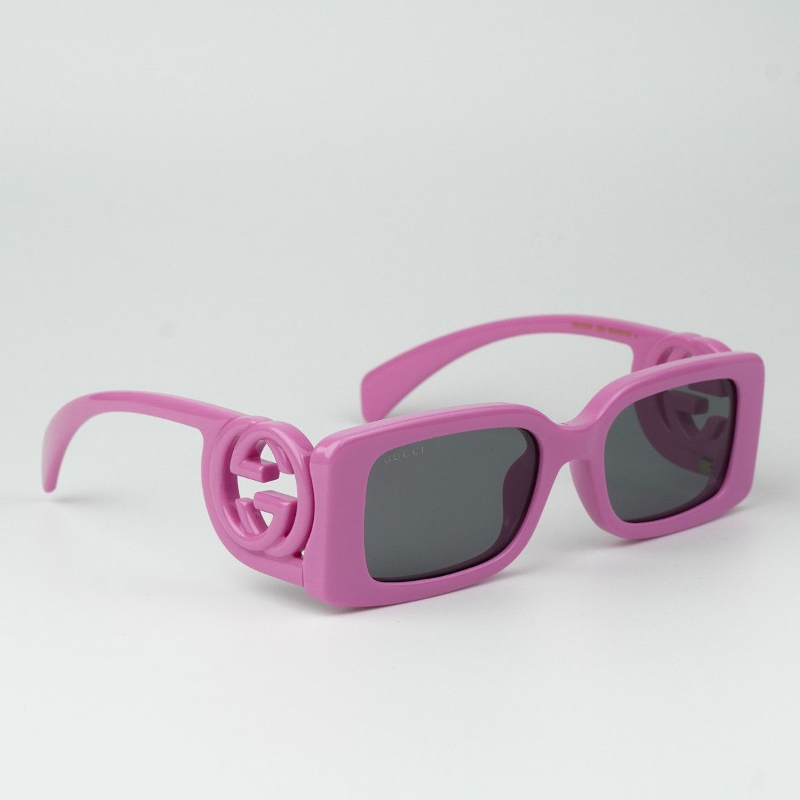 Gucci NEW Gucci GG1325S 006 Pink Grey Rectangle Unisex Sunglasses Size ONE SIZE - 4 Thumbnail