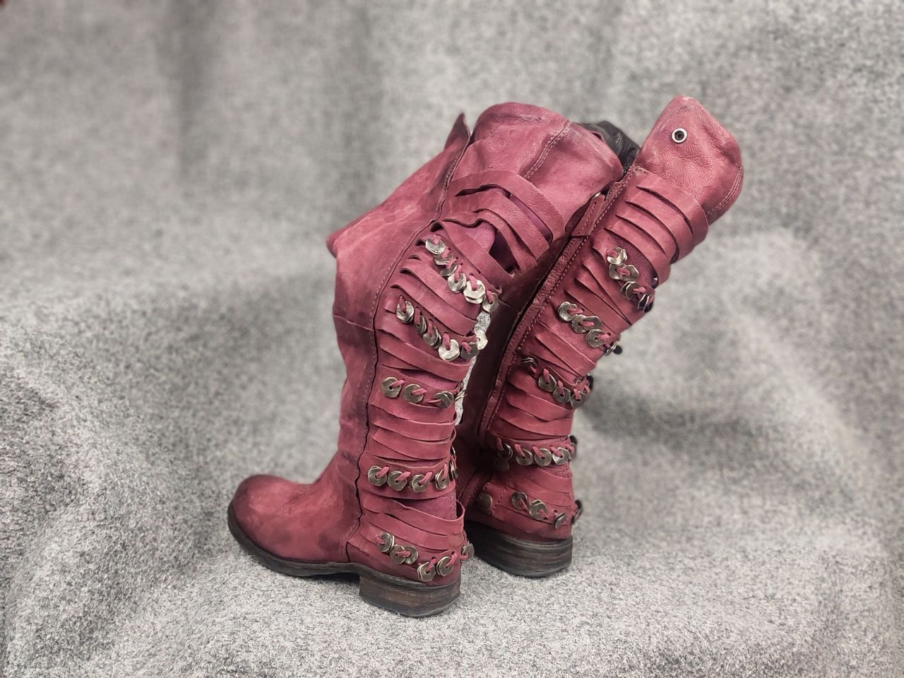 A.S.98 A.S.98 Design Airstep Metal Leather Zip Tall Knee Boots Size US 6 / IT 36 - 8 Thumbnail
