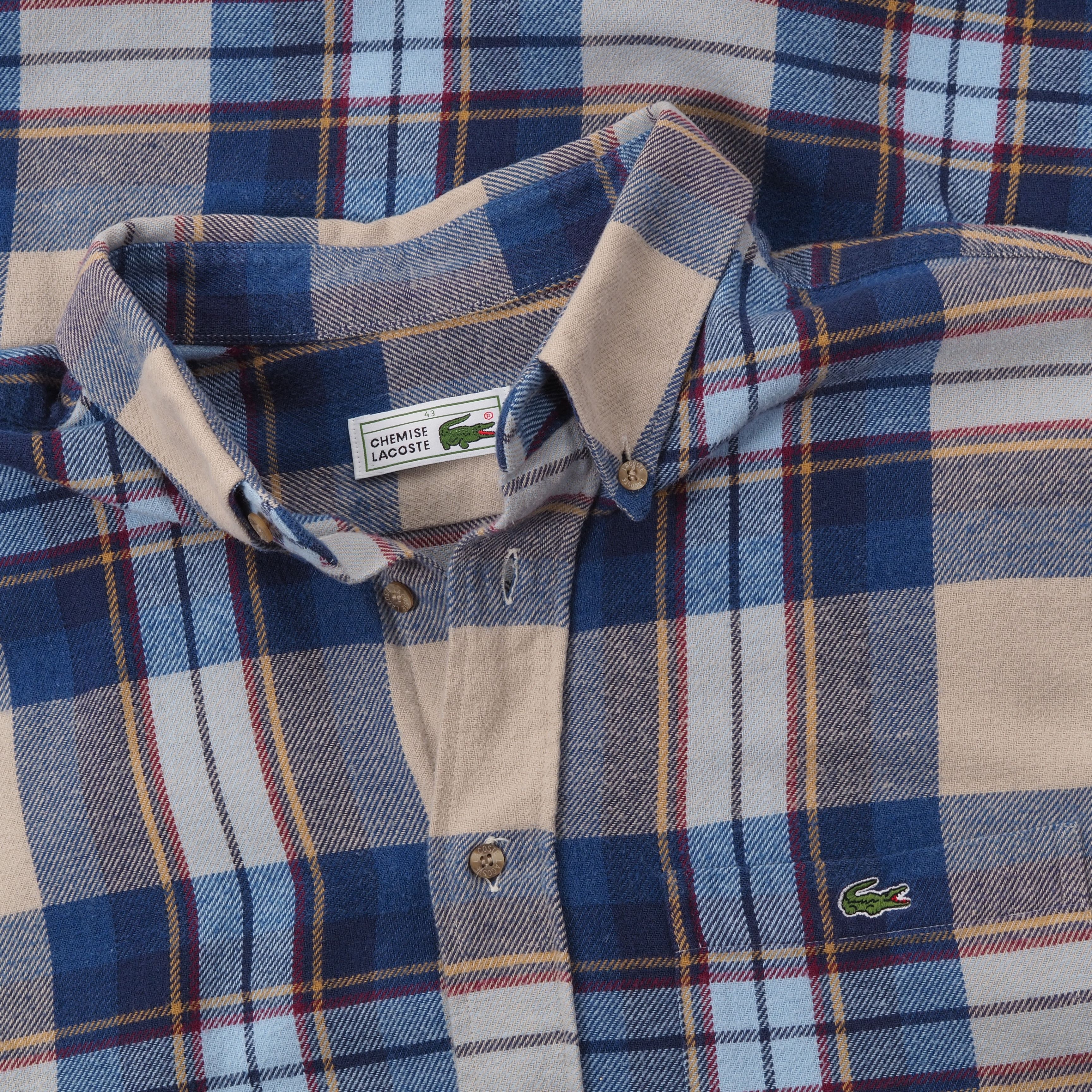Lacoste × Vintage Lacoste Chemise Vintage Plaid Check Shirt size 43 / XL Size US XL / EU 56 / 4 - 2 Thumbnail