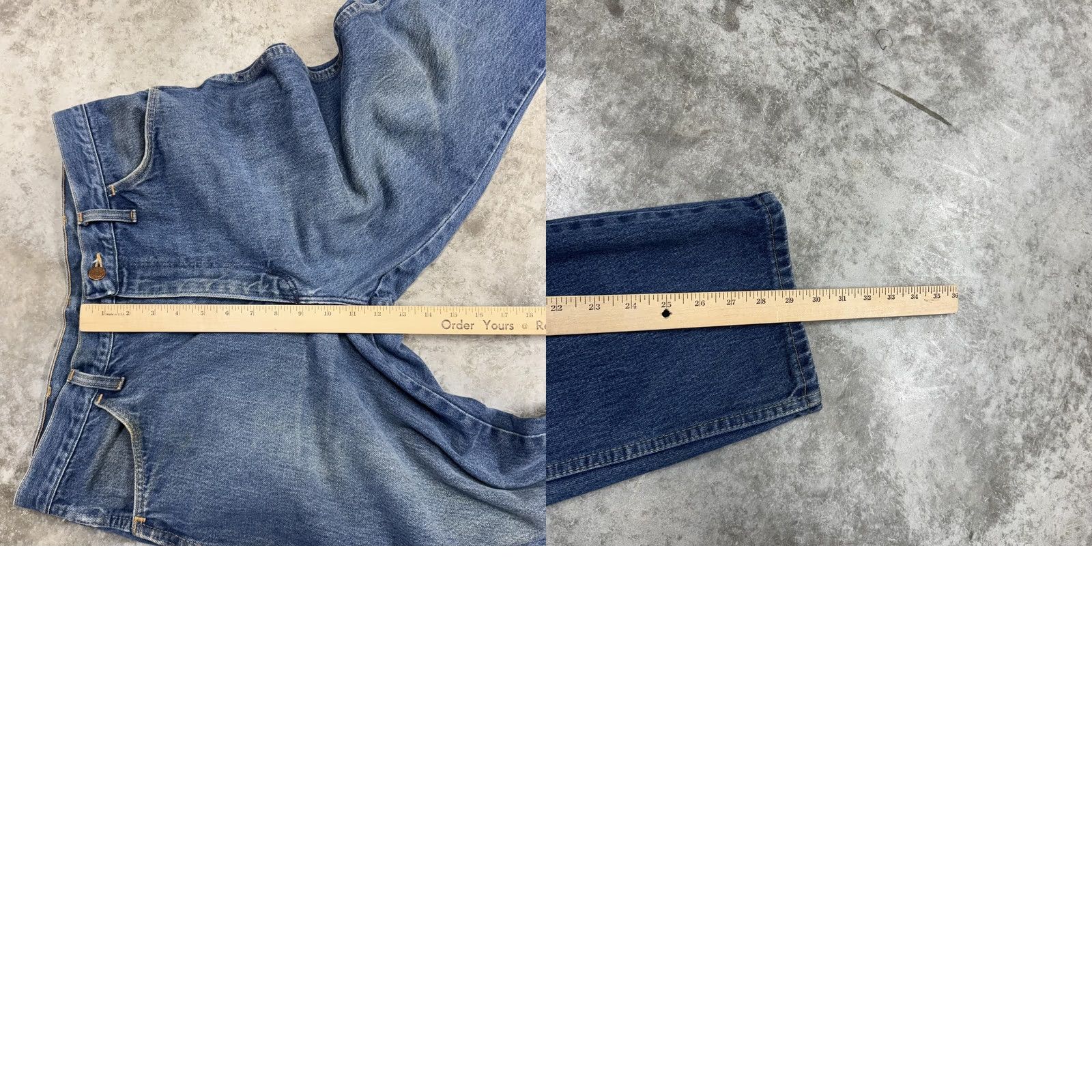 Denime Rustler Jeans Mens 30x30 Blue Denim Regular Fit Straight Leg Zip Fly Jeans Size US 30 / EU 46 - 8 Thumbnail