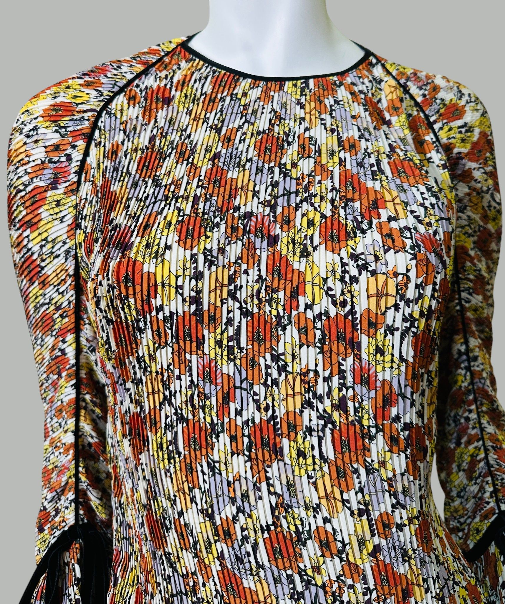 Tory Burch Floral Print Mock Neck Blouse Size XS / US 0-2 / IT 36-38 - 5 Thumbnail