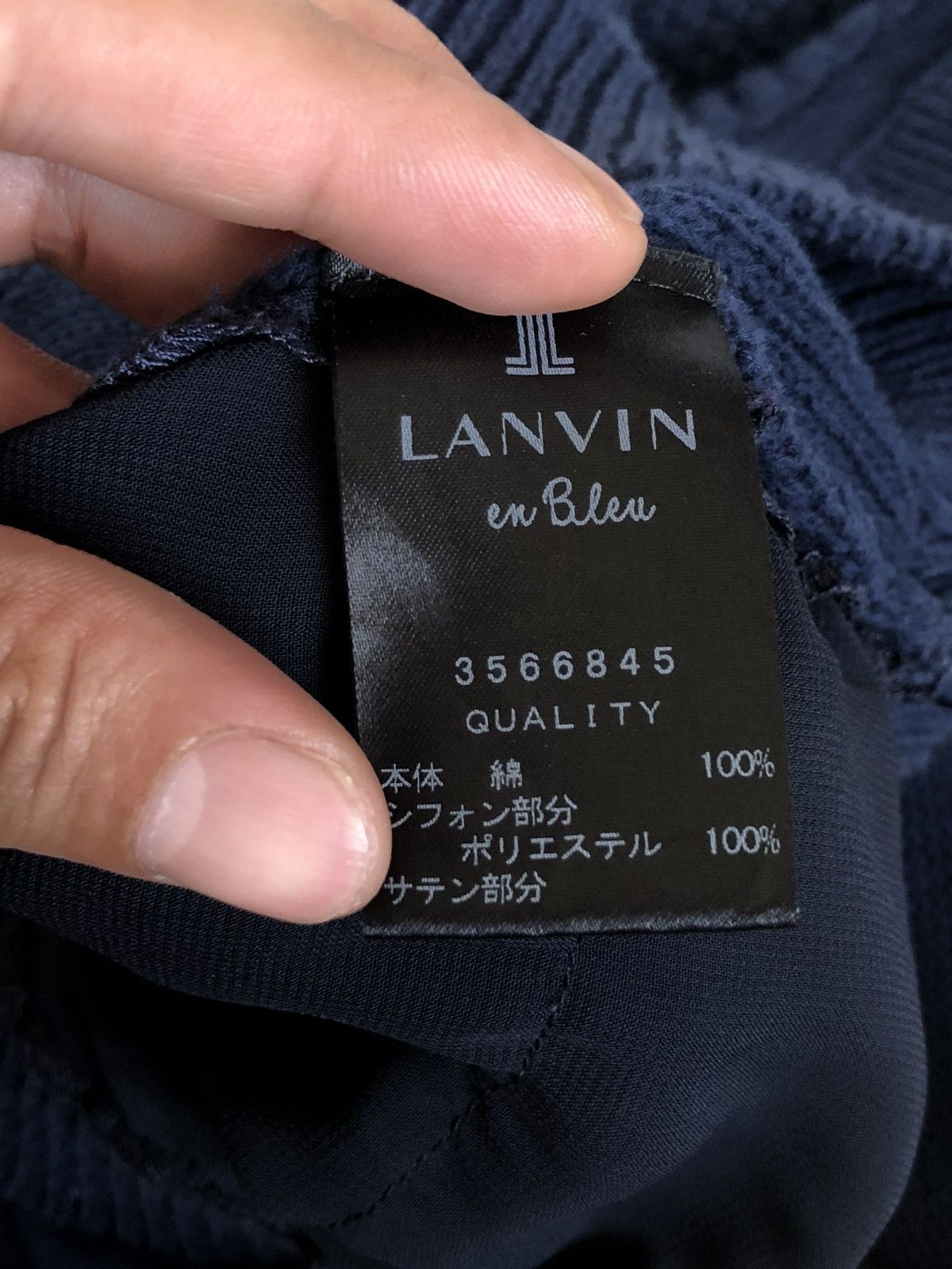 Lanvin EN BLEU GEO KNIT RUFFLE BACK BOXY SWEATER VEST Size S / US 4 / IT 40 - 8 Thumbnail