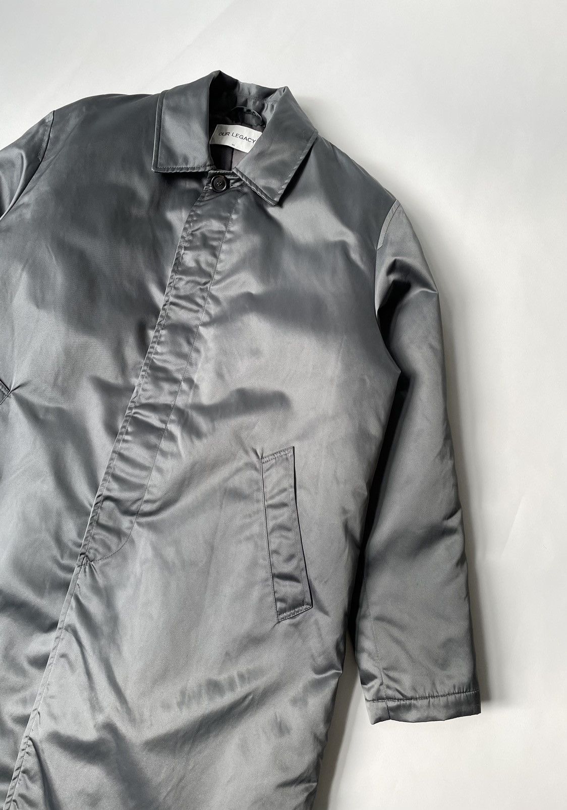 Our Legacy ‘Steel Shine’ Padded Nylon Mac Size US M / EU 48-50 / 2 - 4 Thumbnail