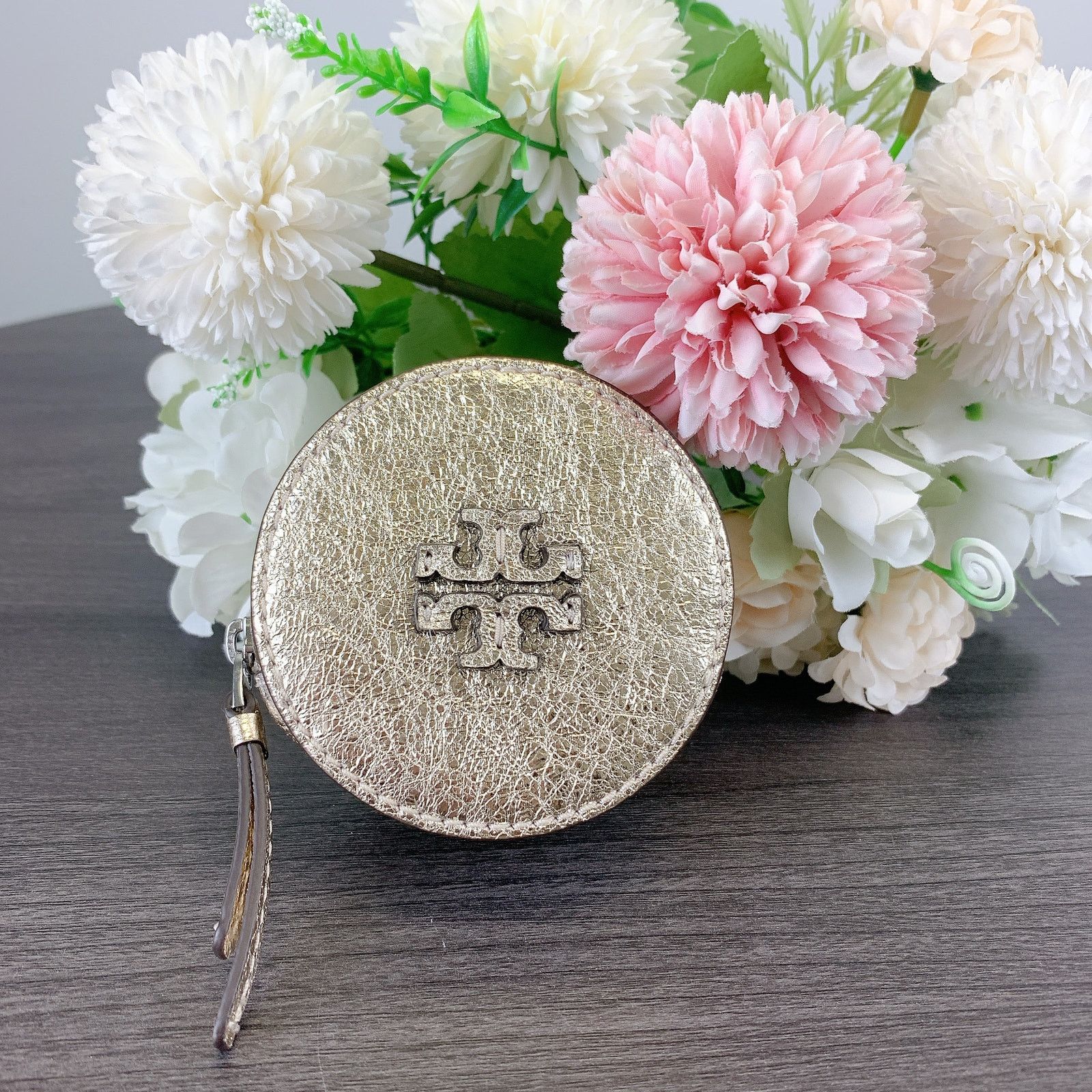 Tory Burch Tory Burch 159716 Thea Coin Pouch IN Gold Size ONE SIZE - 1 Thumbnail