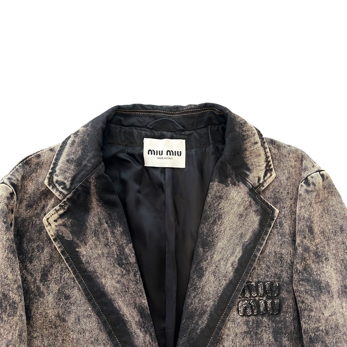 Miu Miu MIU MIU 2023SS Marbleized Garment-dyed Gabardine Jacket Size US XXS / EU 40 - 5 Thumbnail