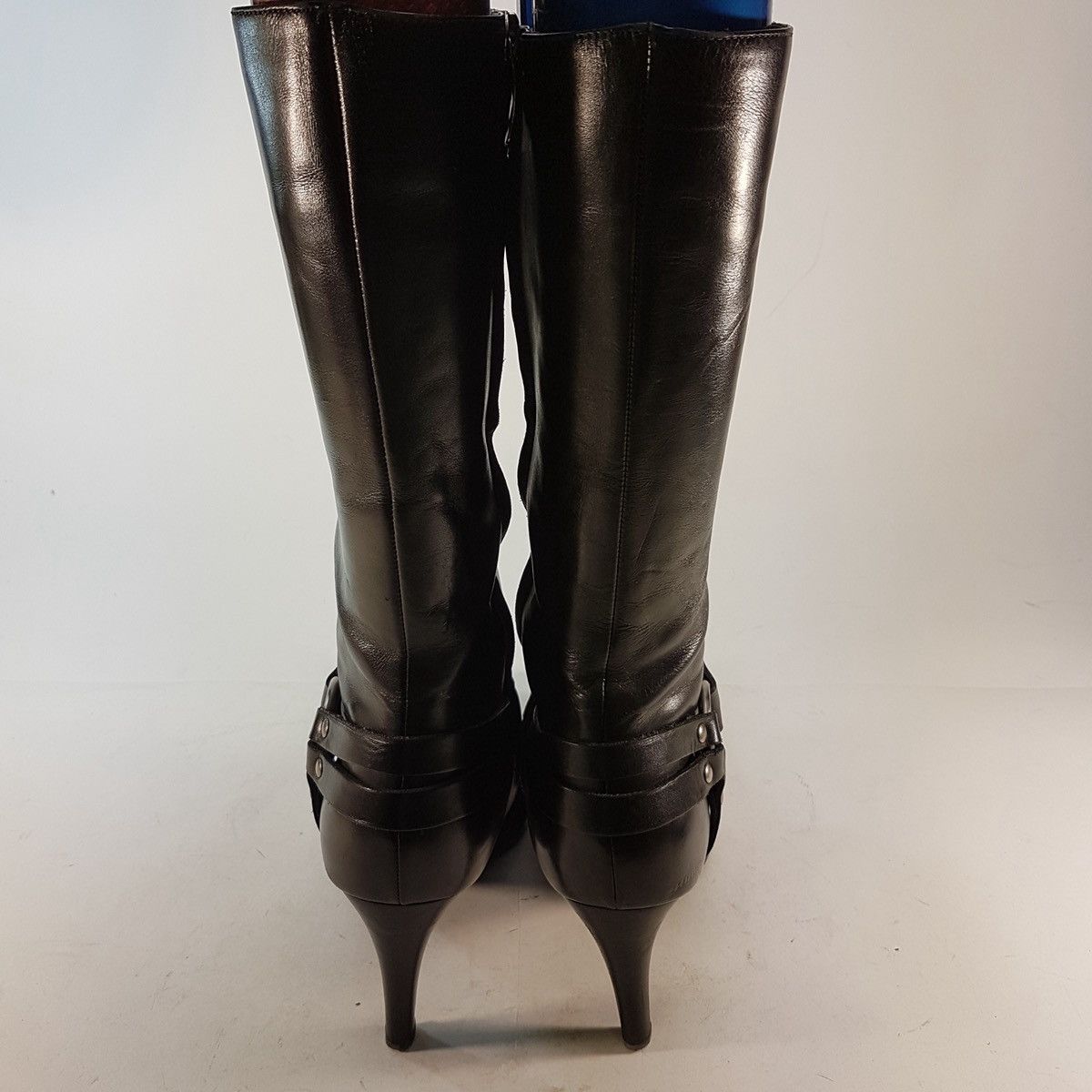 Sergio Rossi Vintage black knee-high leather heeled boots Size US 6 / IT 36 - 5 Thumbnail