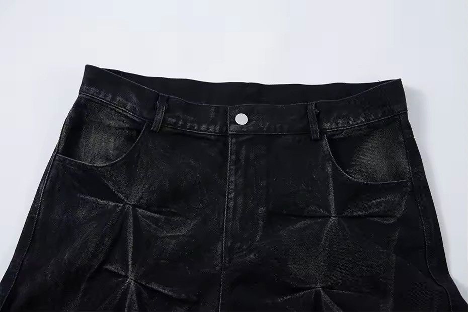 Japanese Brand Retro Washed Deconstructed Pleated Wide Leg Jean Pant Size US 32 / EU 48 - 5 Thumbnail