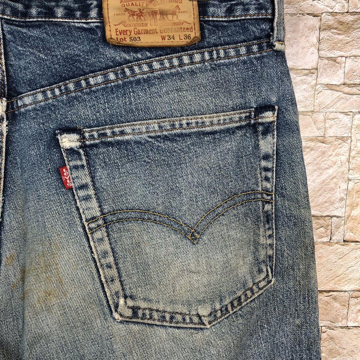 Levi's 503 Levis Blue faded Denim Pants #7572 Size US 34 / EU 50 - 22 Thumbnail