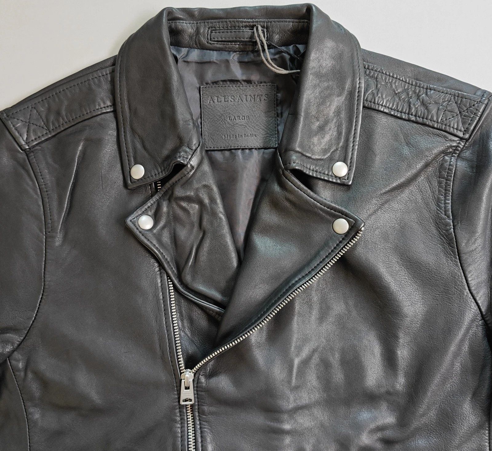 Allsaints ALLSAINTS Lomi Biker Men's Leather jacket FTP/5015 Size US L / EU 52-54 / 3 - 5 Thumbnail