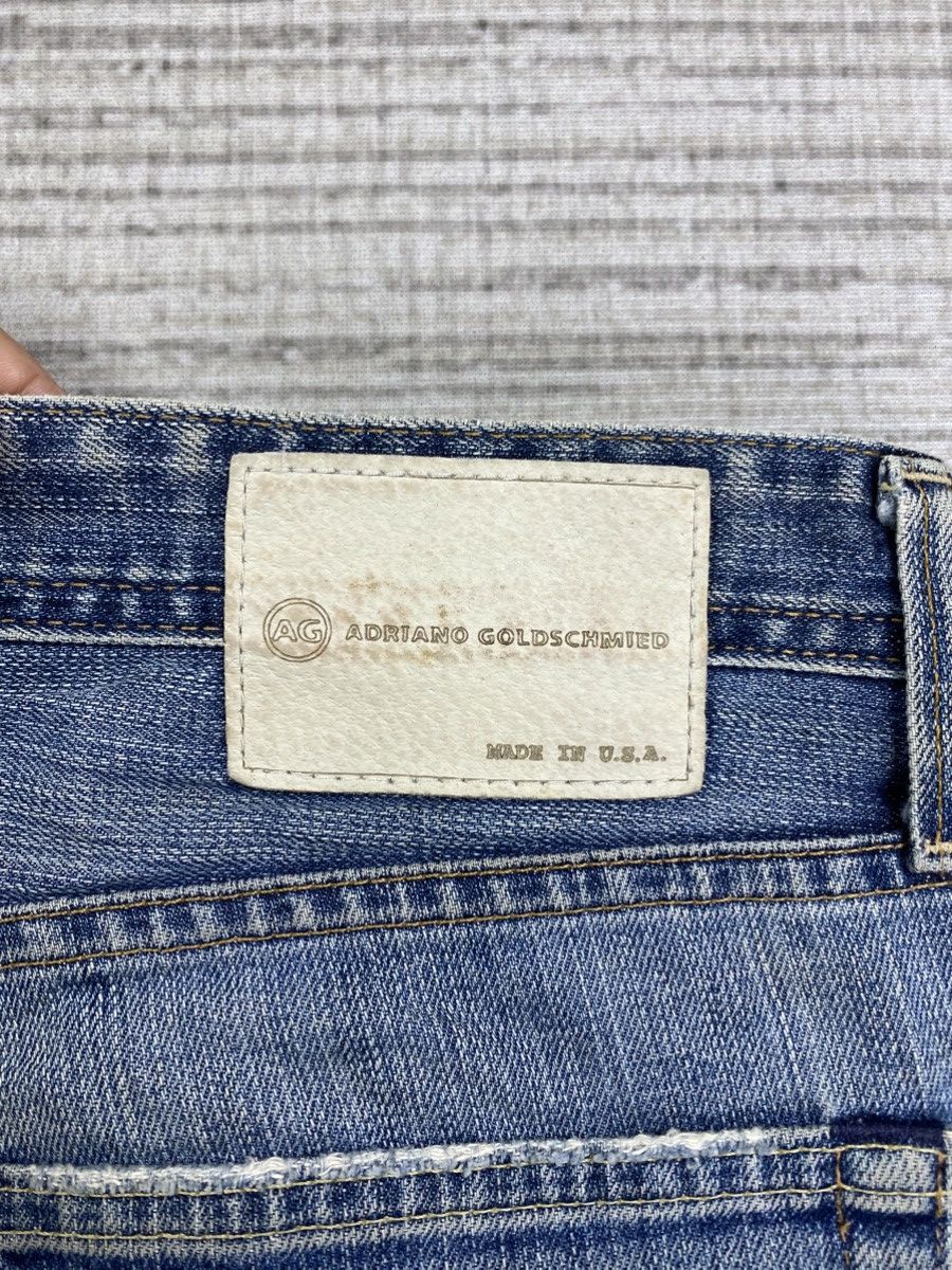 AG Adriano Goldschmied × Le Grande Bleu (L.G.B.) × Vintage Vtg AG Adriano Goldschmied Slim Straight Distressed Pants Size US 32 / EU 48 - 15 Thumbnail