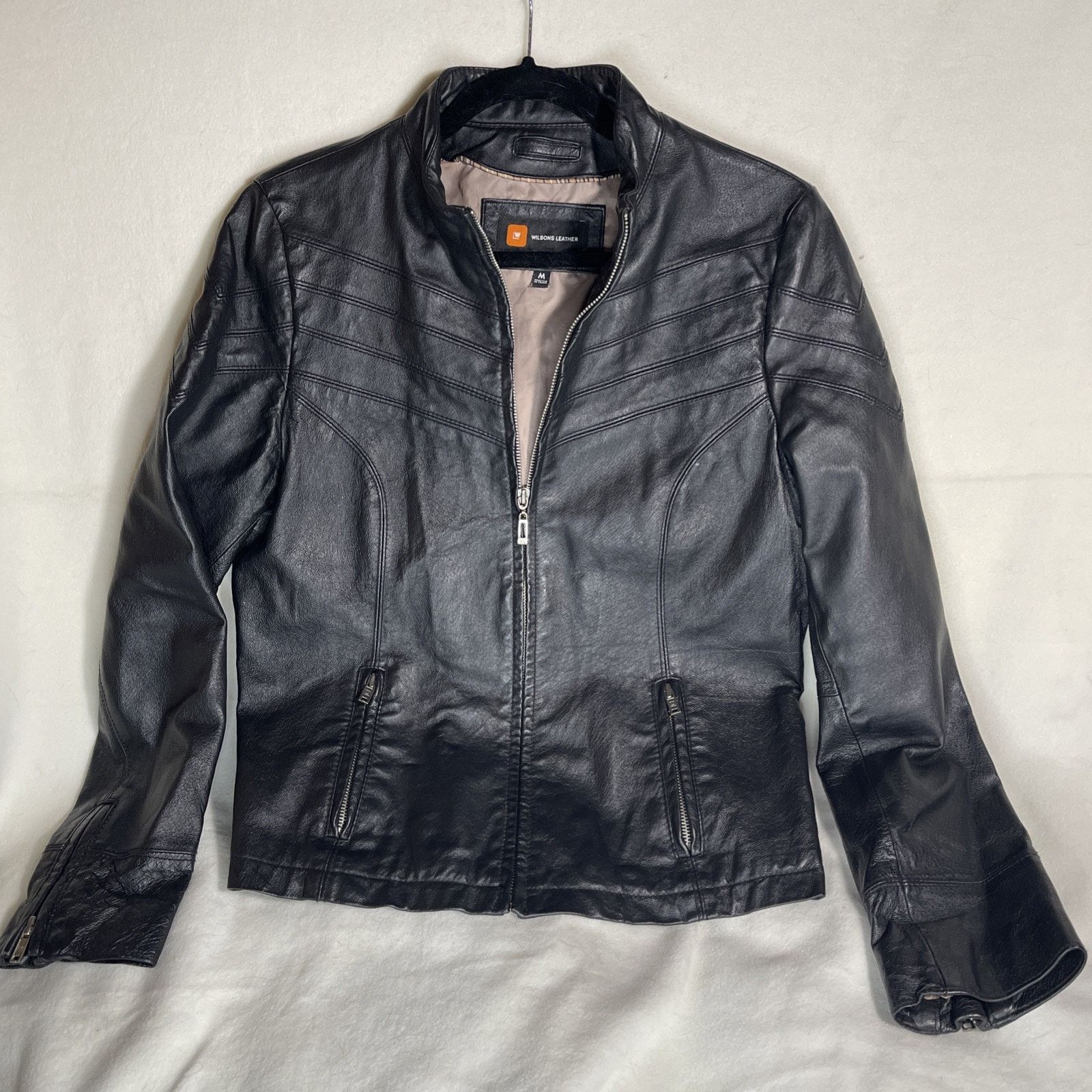 Wilsons Leather Wilsons Leather Black Jacket women’s MED Zippers Size M / US 6-8 / IT 42-44 - 3 Thumbnail