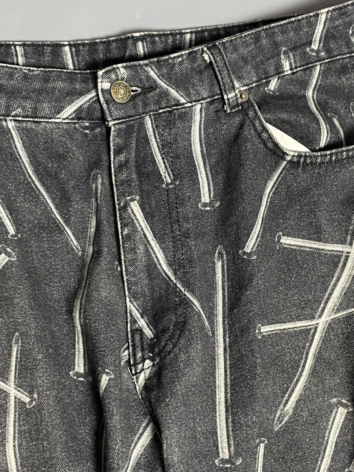 Jaded London Jaded London Jeans W34 Relaxed Fit Faded Black Nail Print Size US 34 / EU 50 - 4 Thumbnail